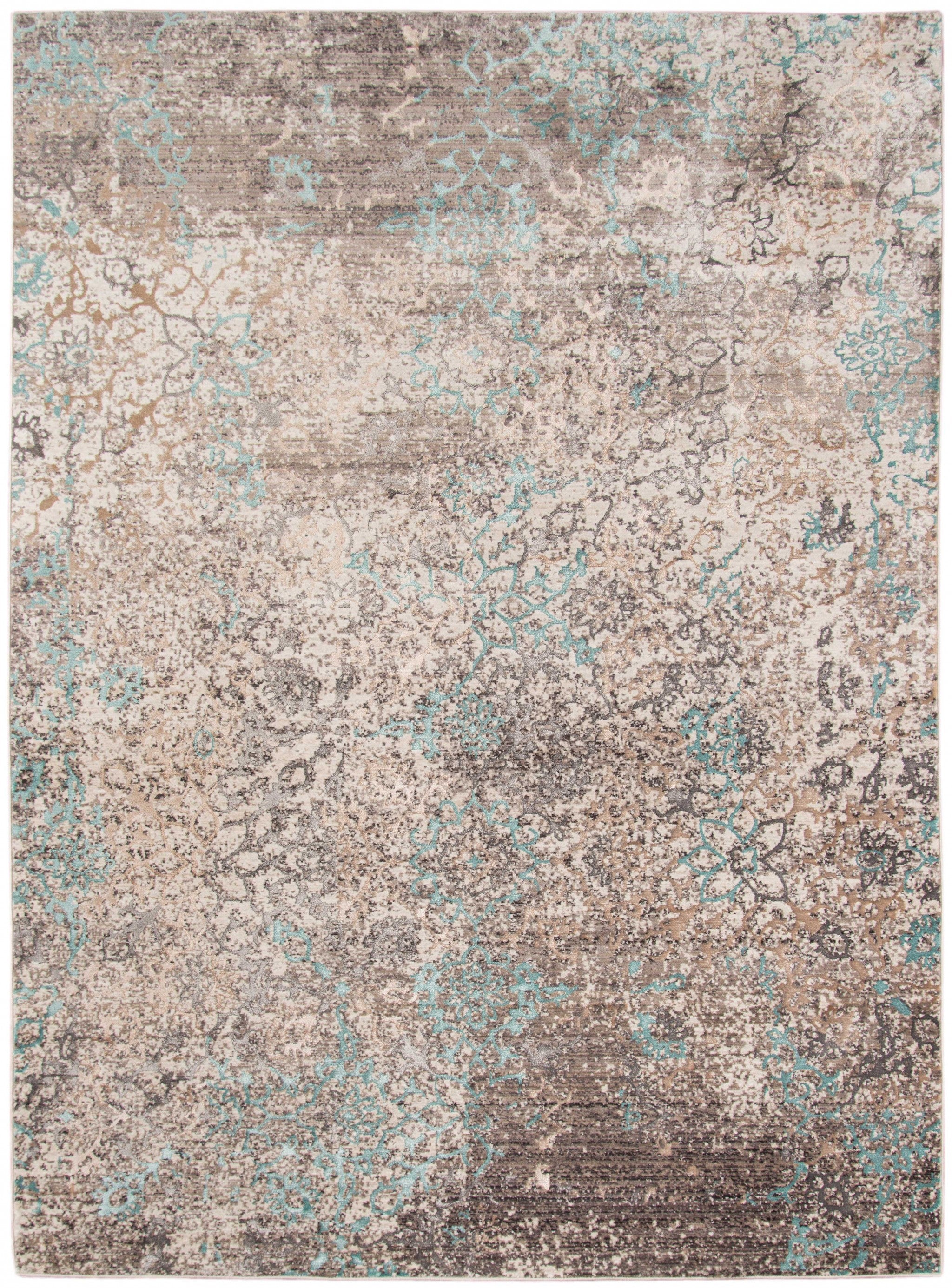 2.06" X8" X 0.38" Blue  Polyester Area Rug
