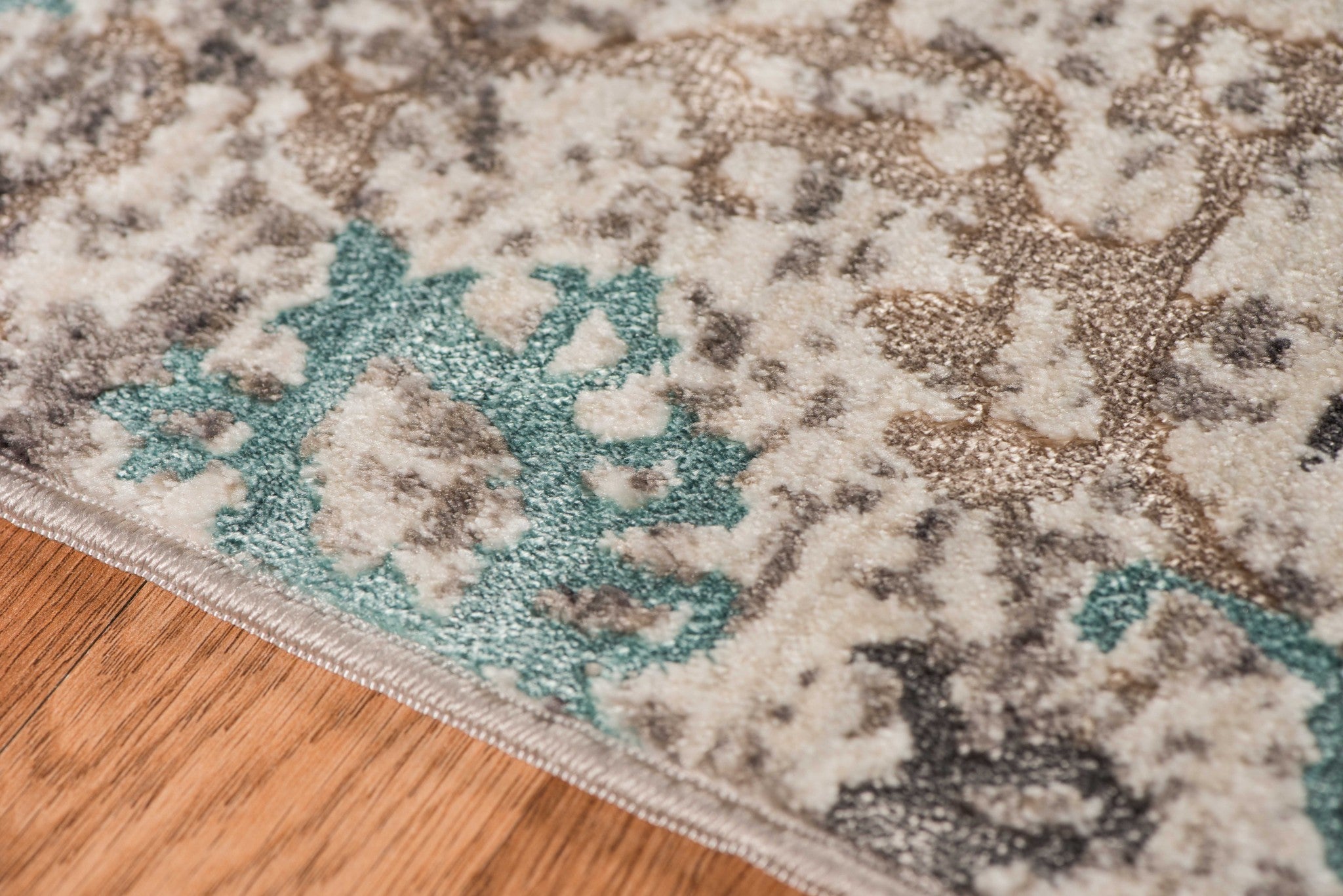 2.06" X8" X 0.38" Blue  Polyester Area Rug