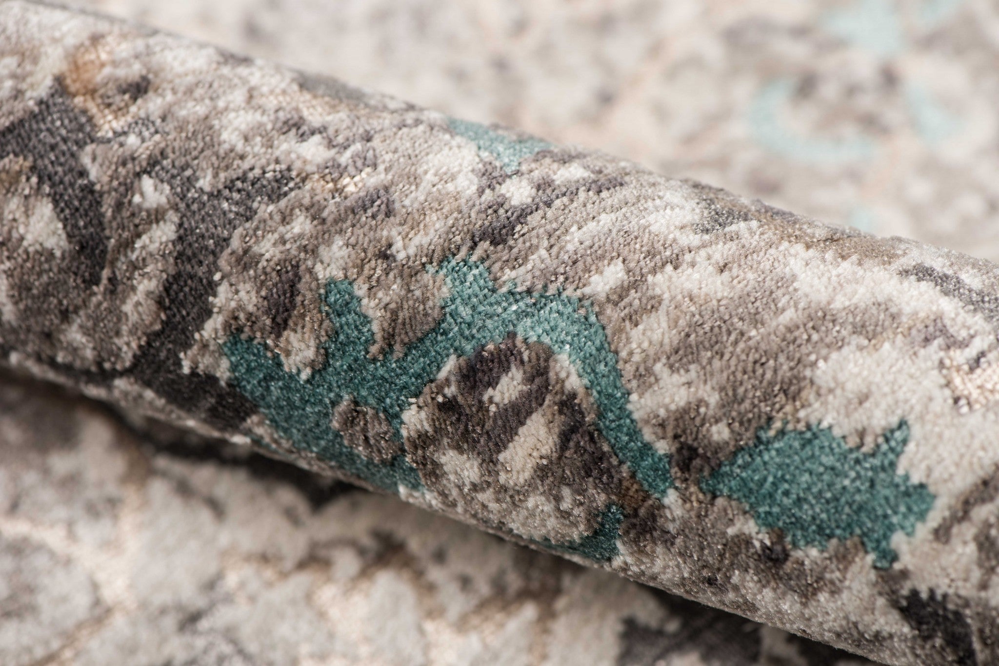 2.06" X8" X 0.38" Blue  Polyester Area Rug