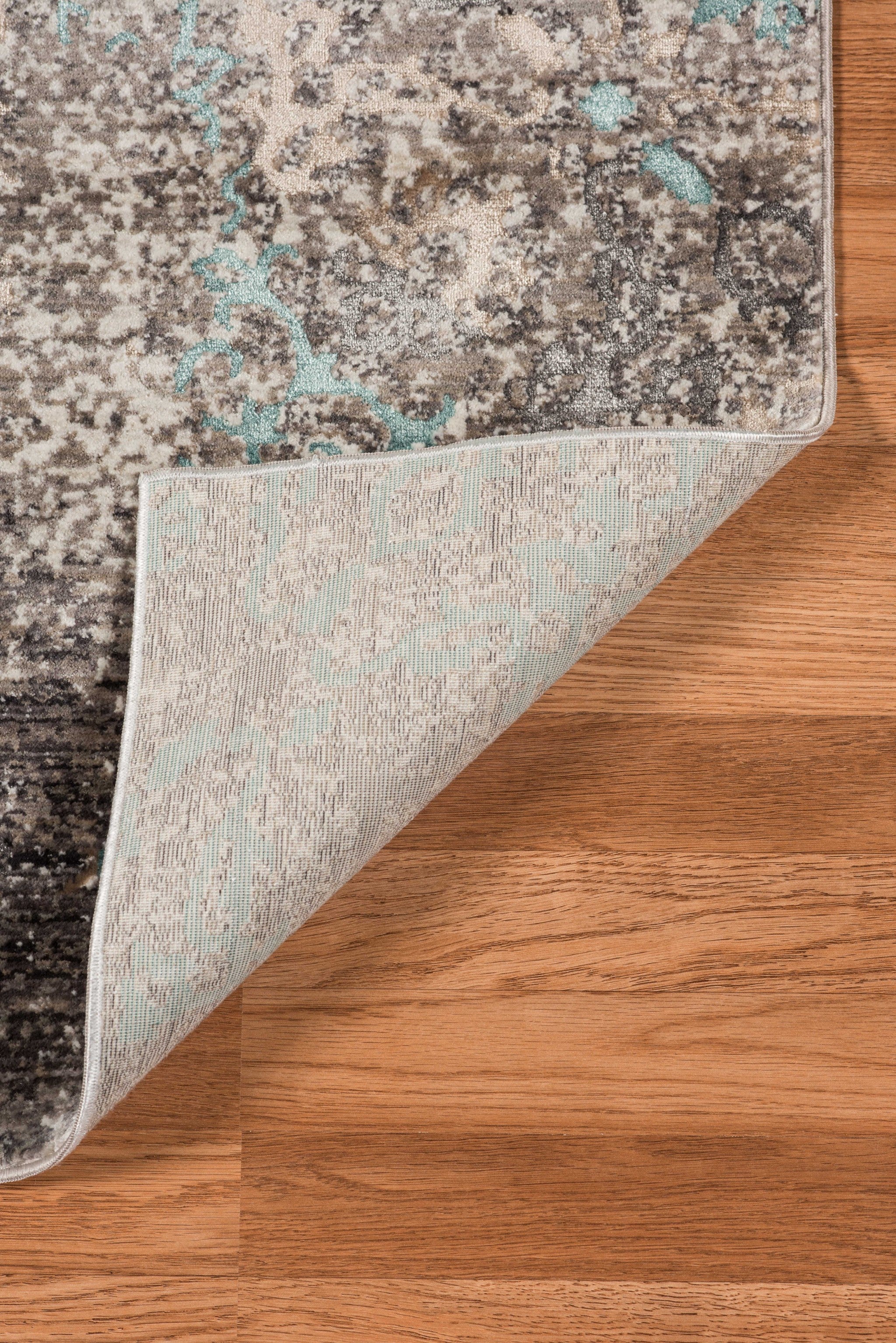 2.06" X8" X 0.38" Blue  Polyester Area Rug