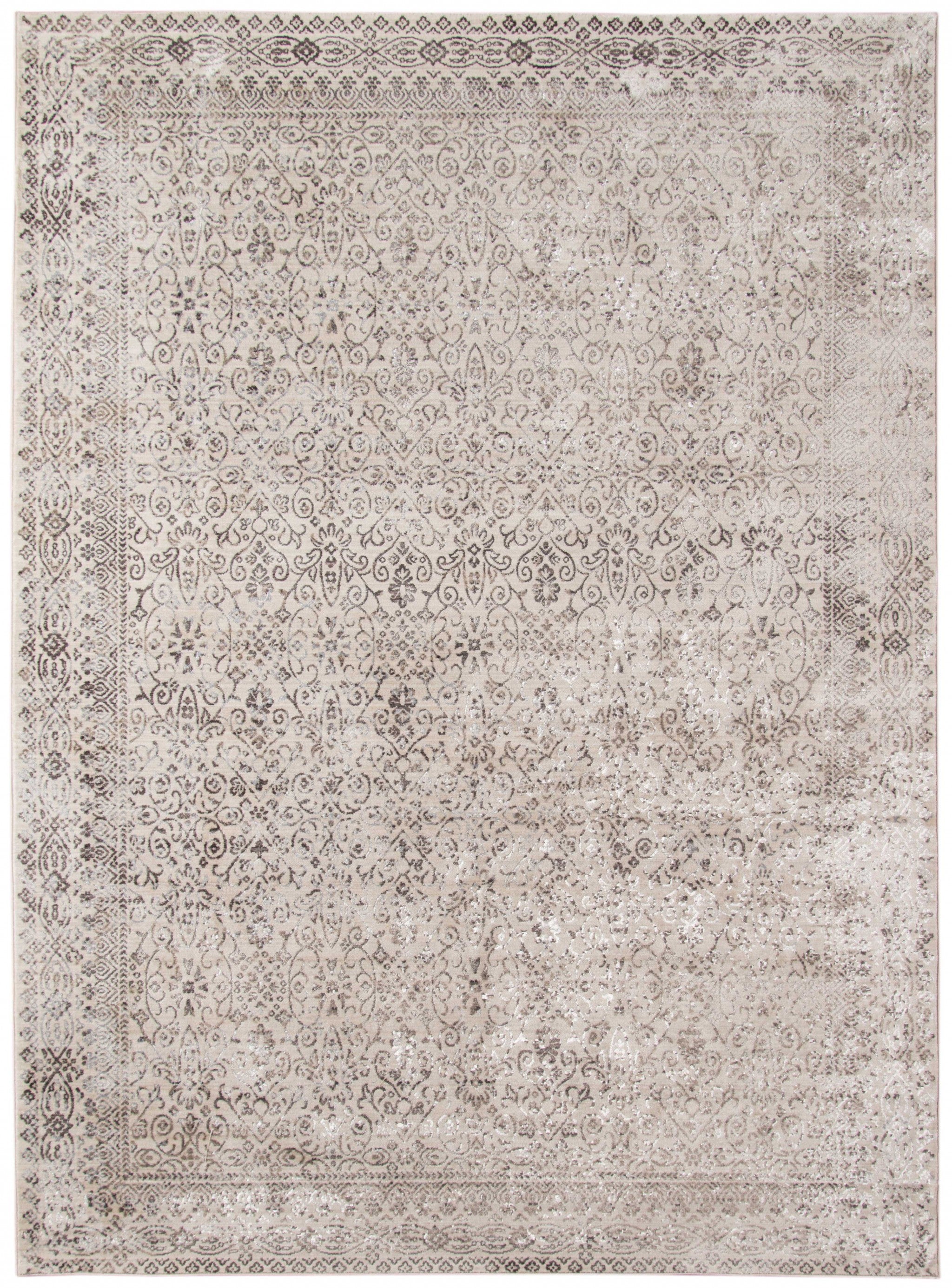 3.11" X5.07" X 0.38" Gray  Polyester Area Rug