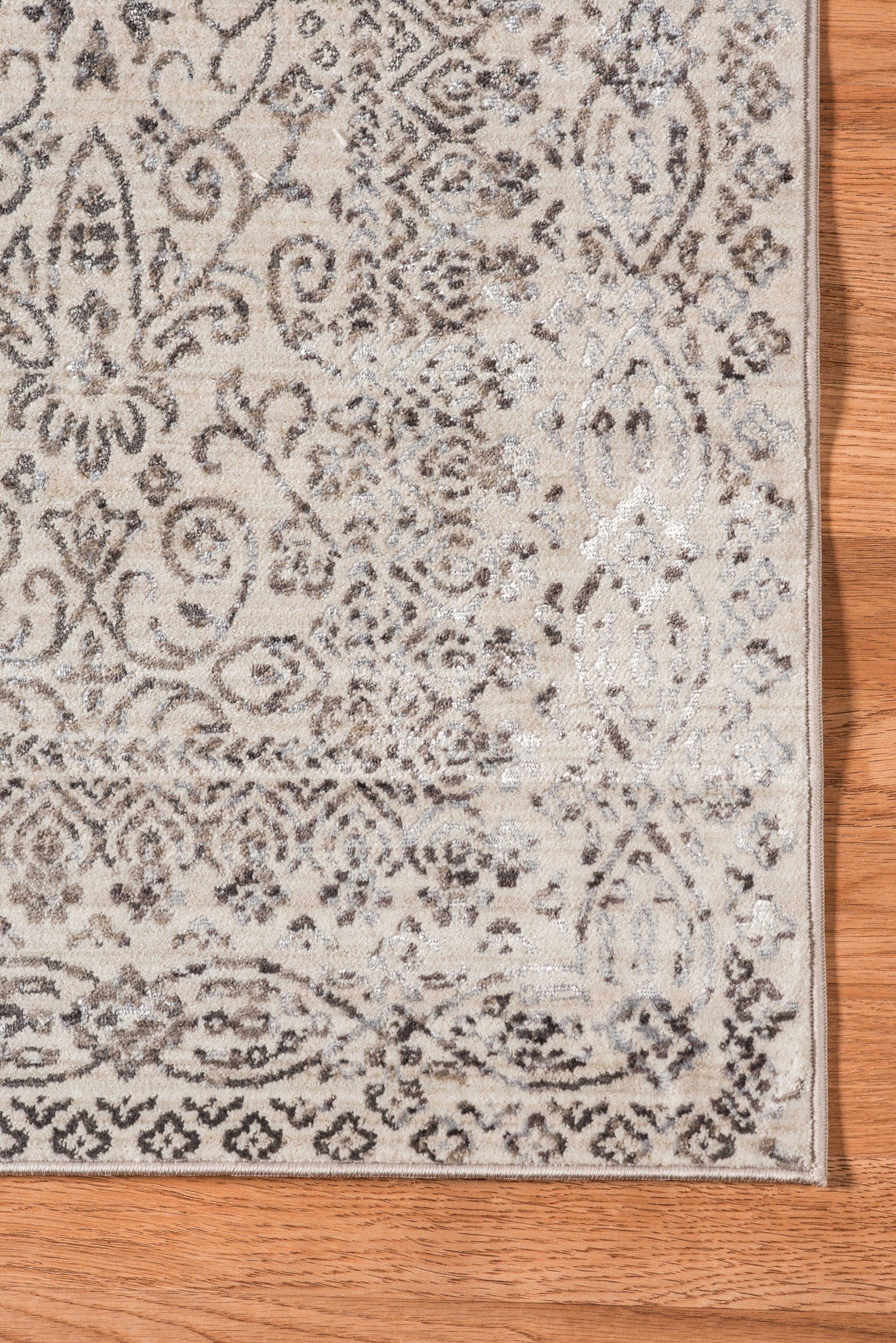 3.11" X5.07" X 0.38" Gray  Polyester Area Rug