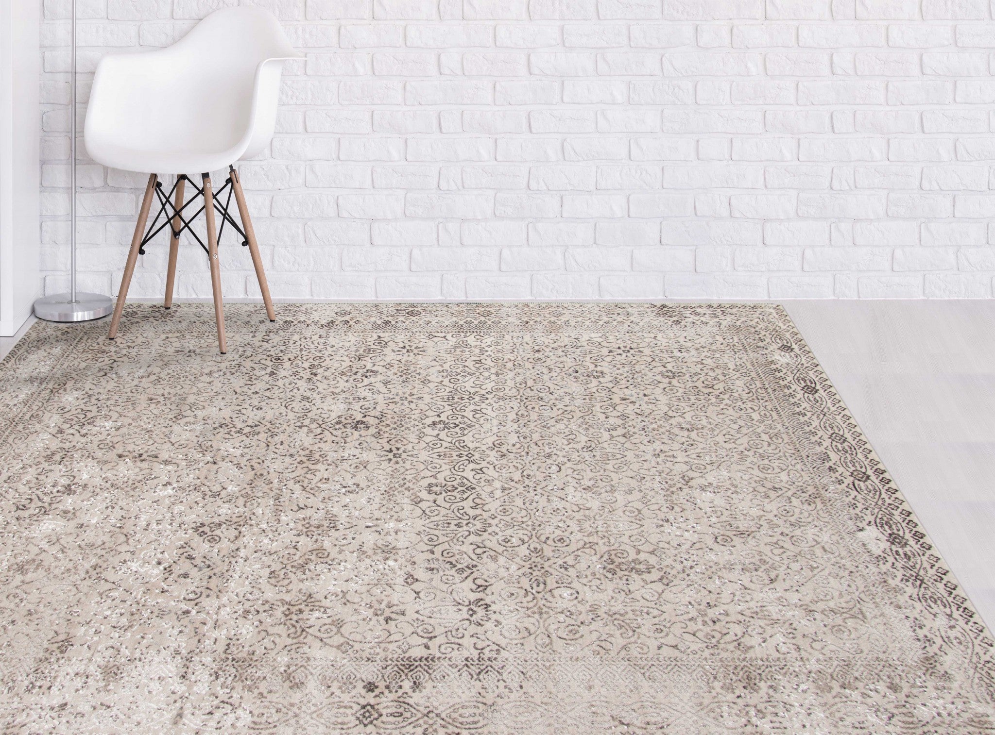 3.11" X5.07" X 0.38" Gray  Polyester Area Rug