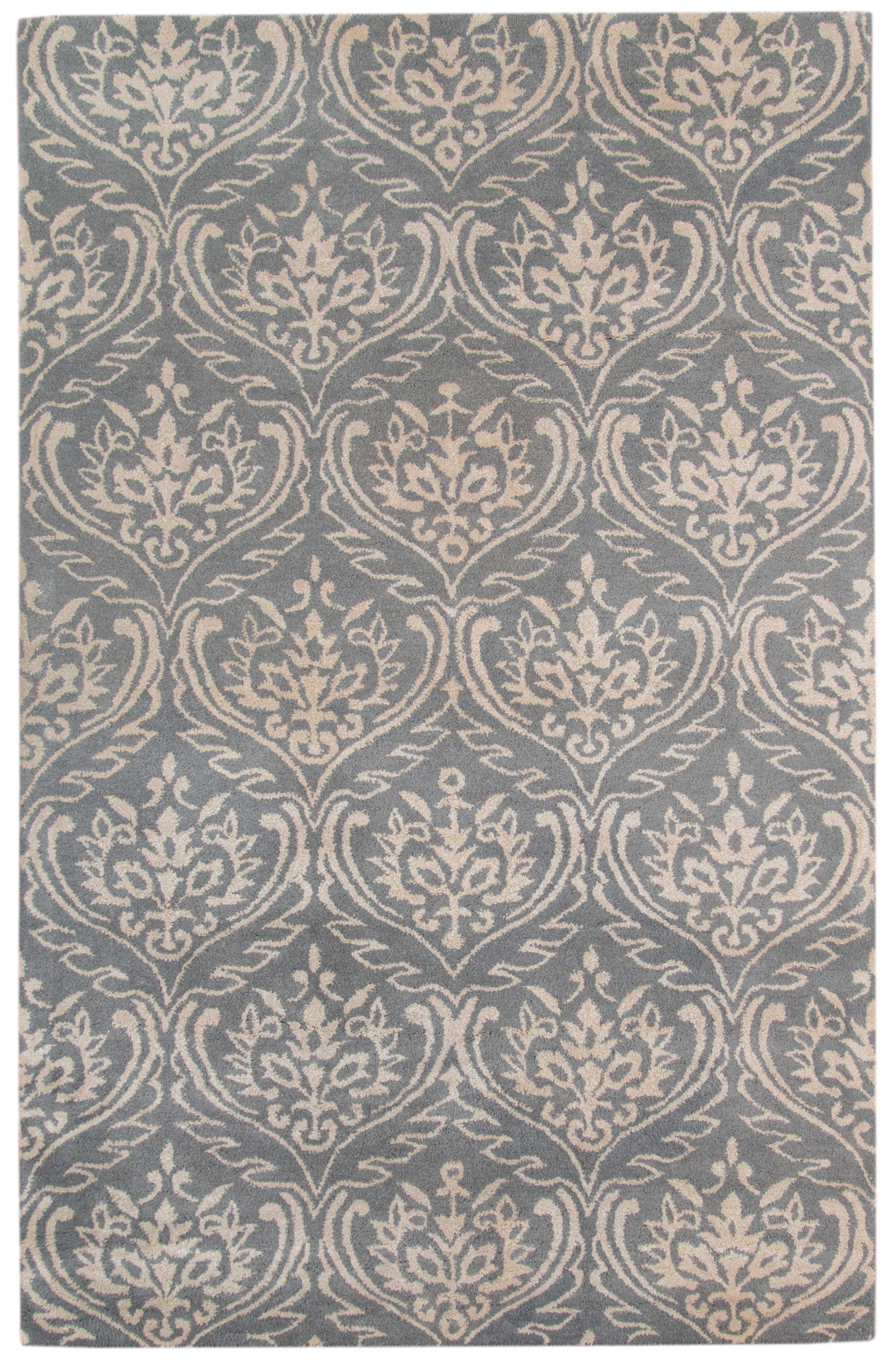 5" X8" X 0.5" Gray  Wool Area Rug