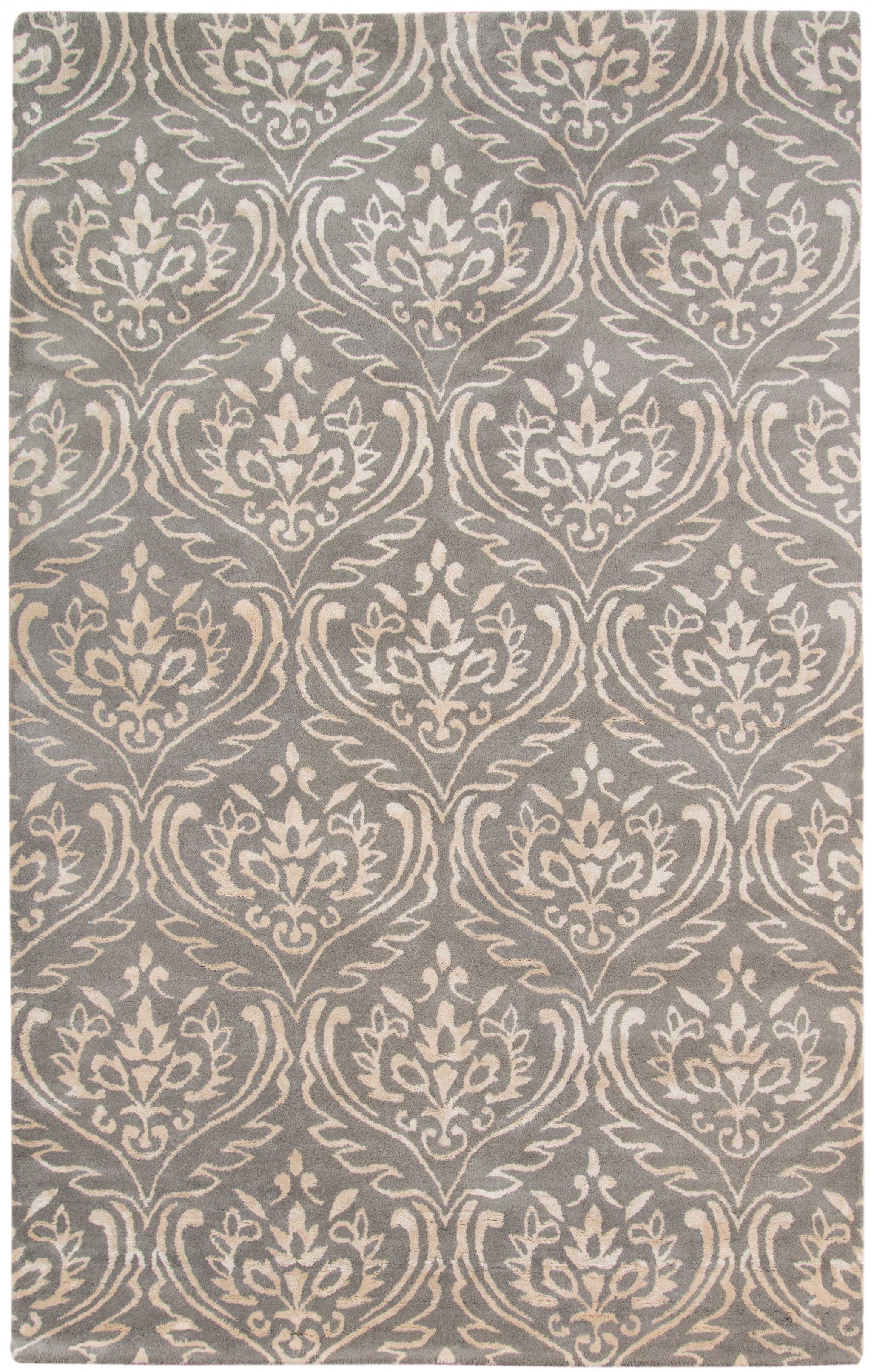 5" X8" X 0.5" Gray  Wool Area Rug