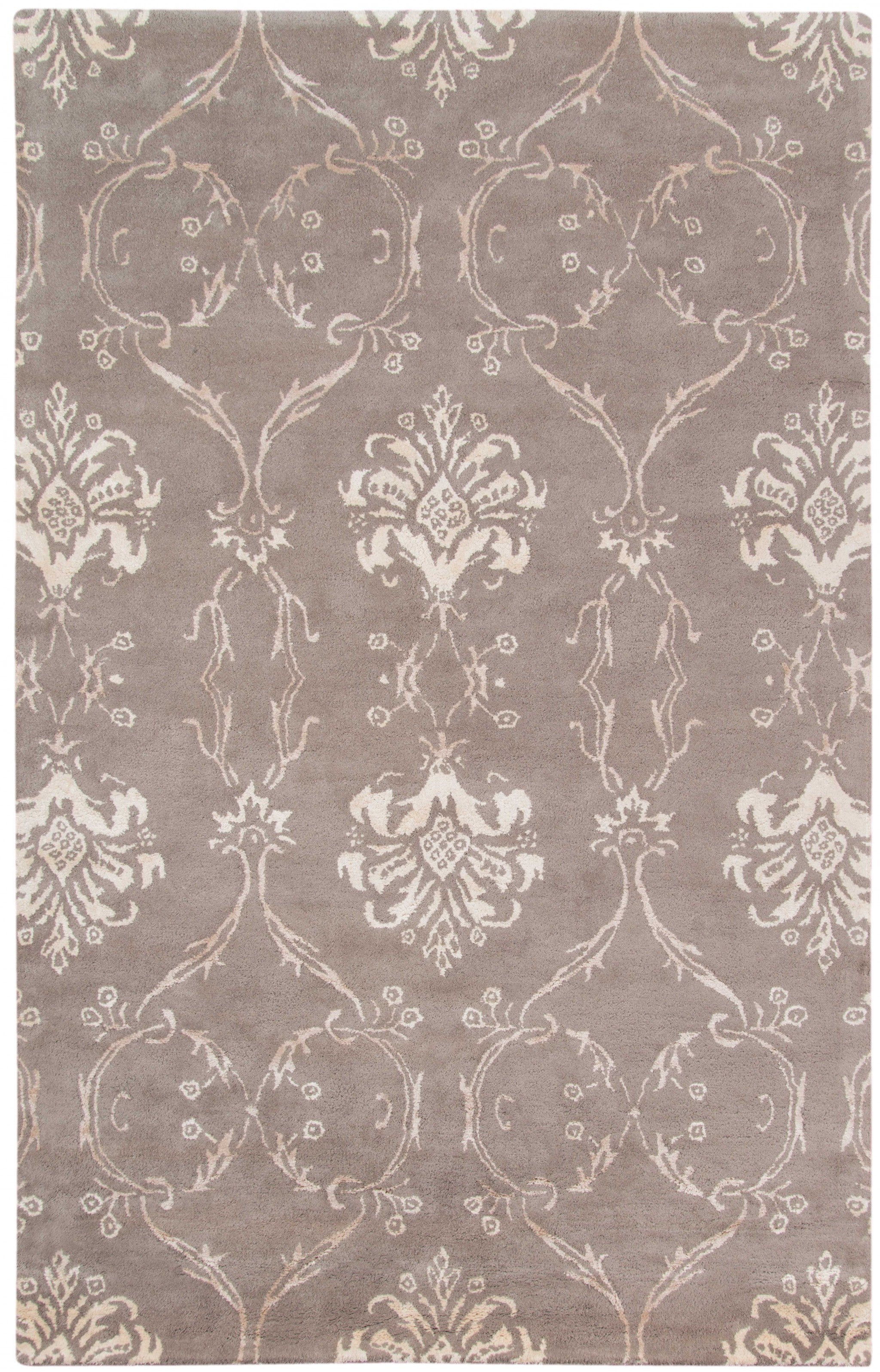 5" X8" X 0.5" Gray  Wool Area Rug