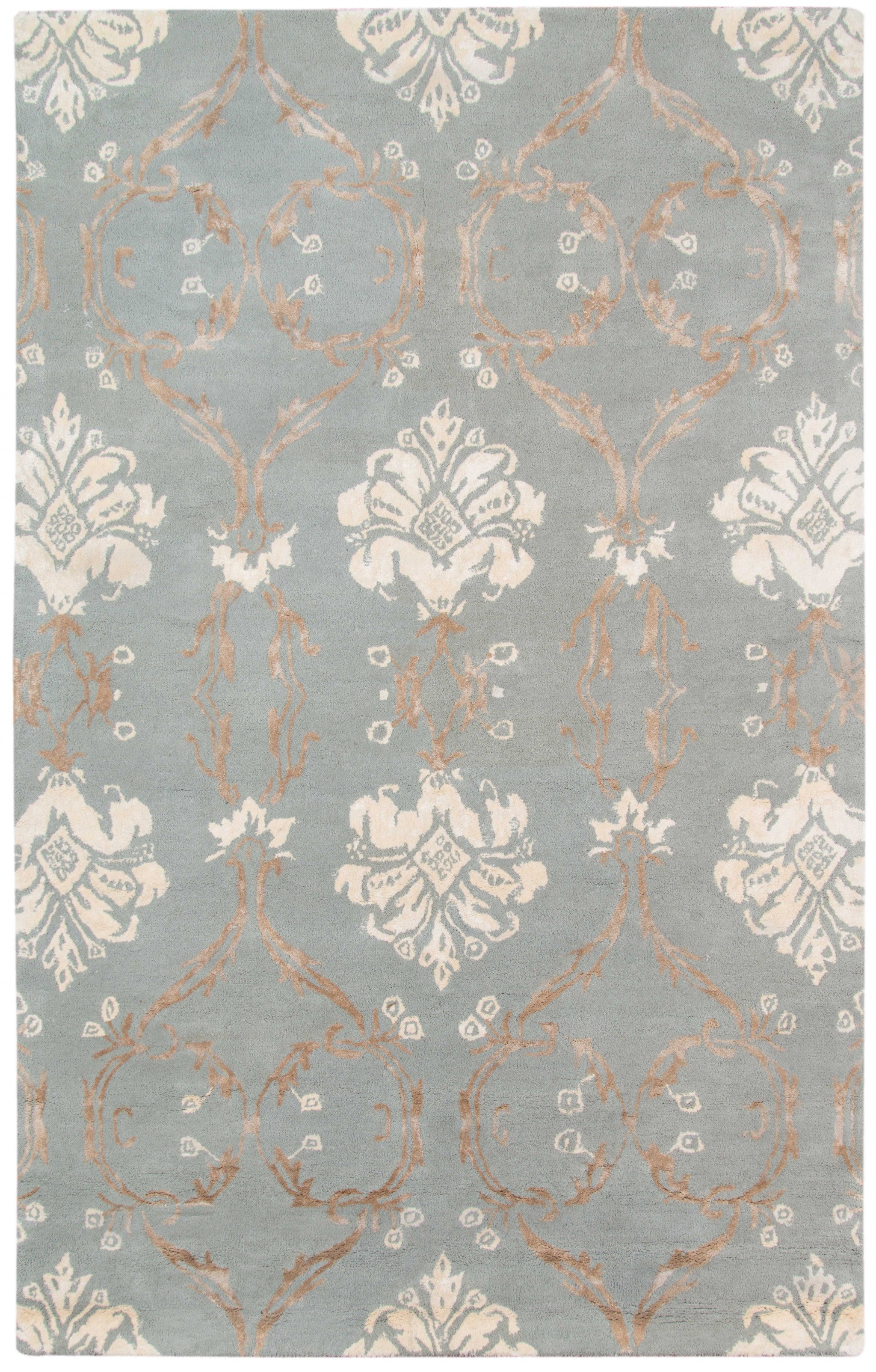 5" X8" X 0.5" Gray  Wool Area Rug