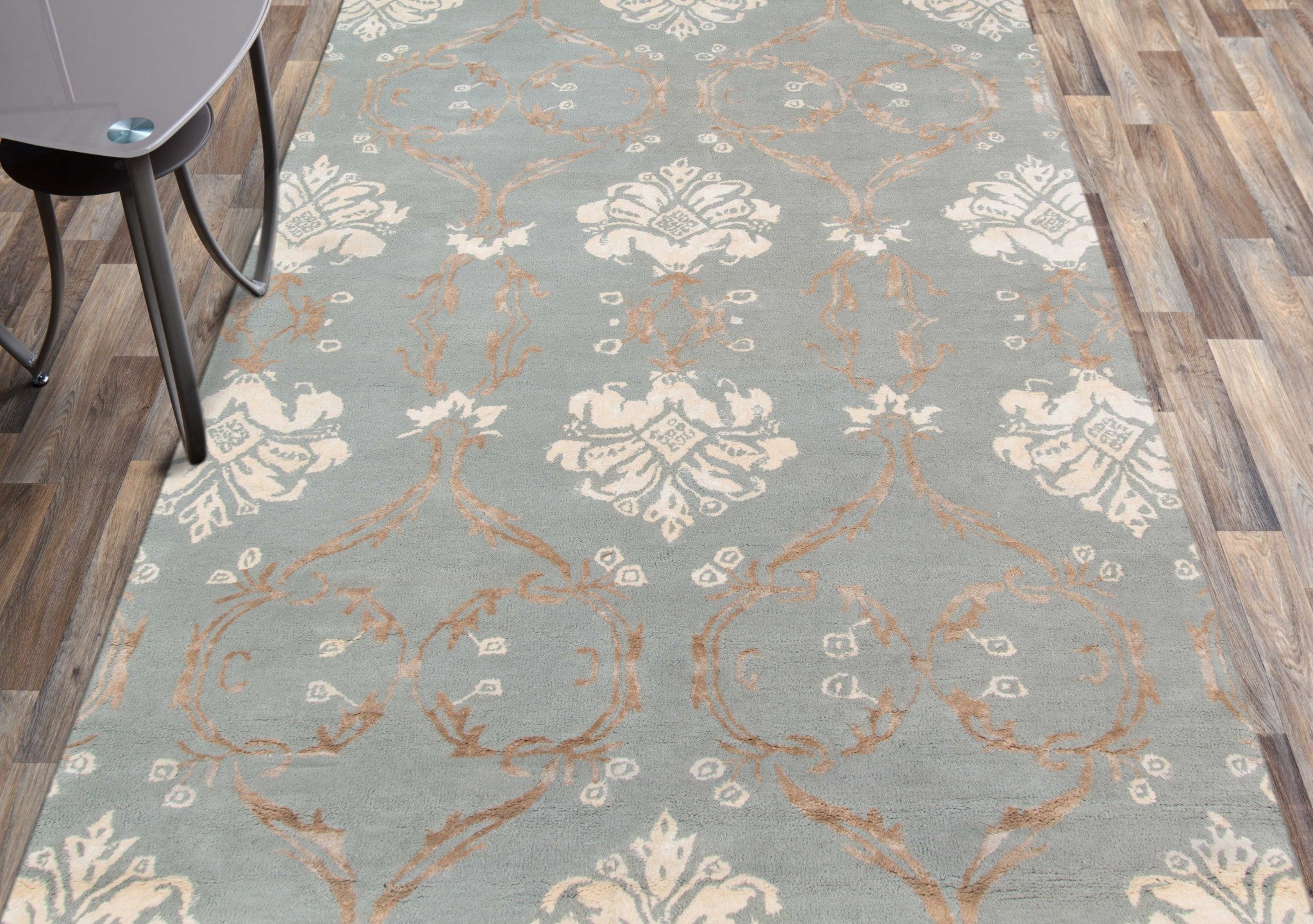 5" X8" X 0.5" Gray  Wool Area Rug