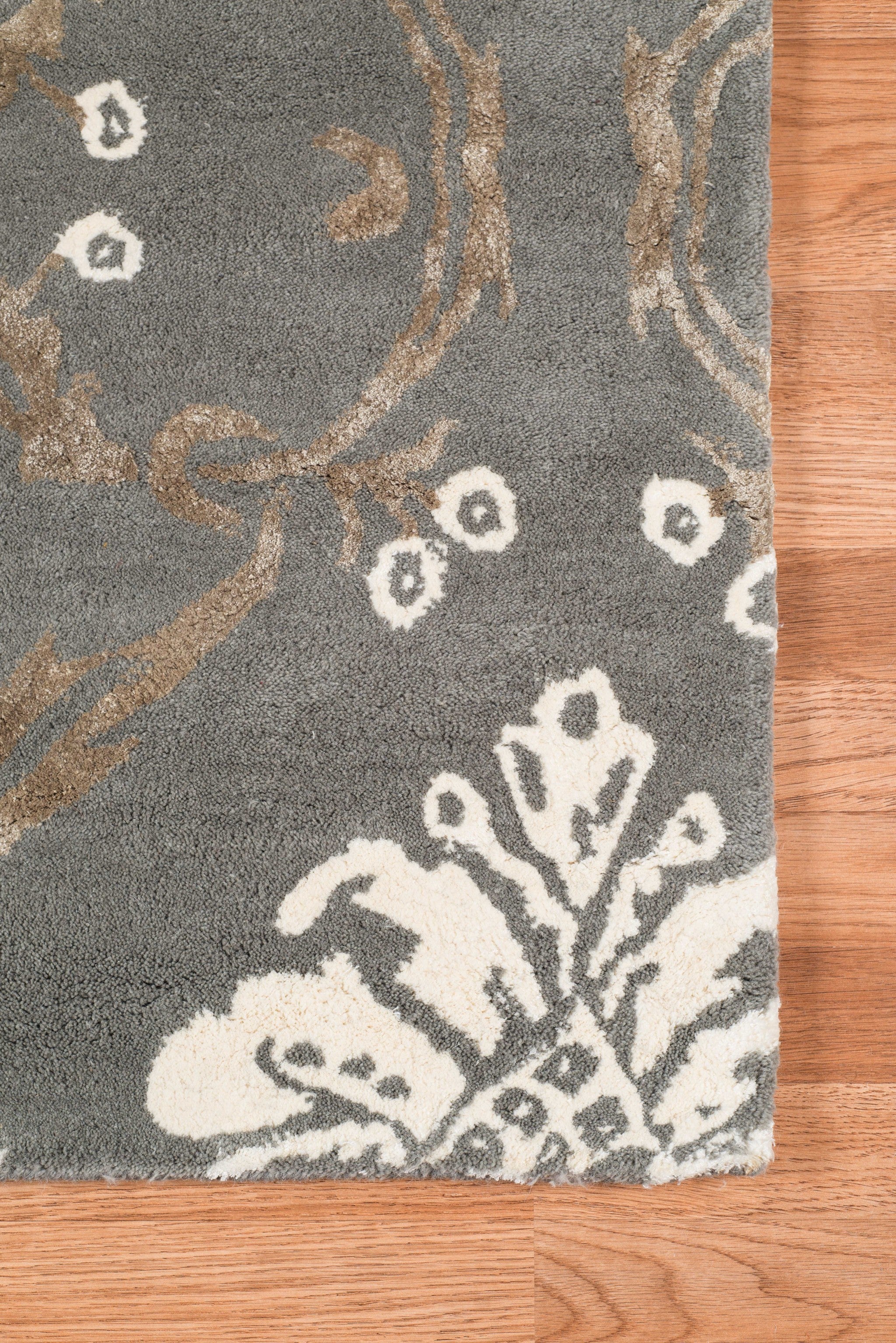 5" X8" X 0.5" Gray  Wool Area Rug