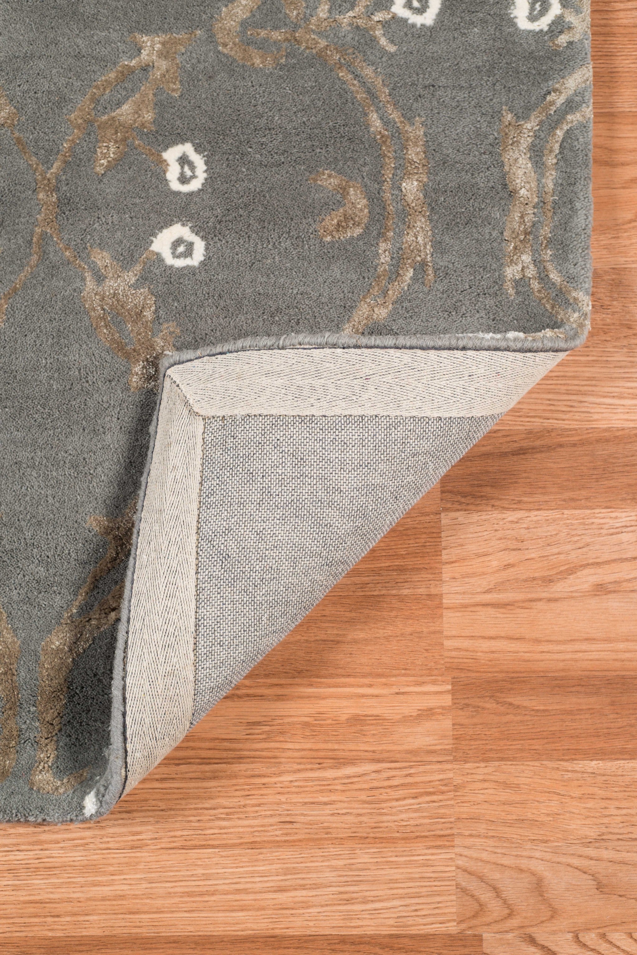 5" X8" X 0.5" Gray  Wool Area Rug