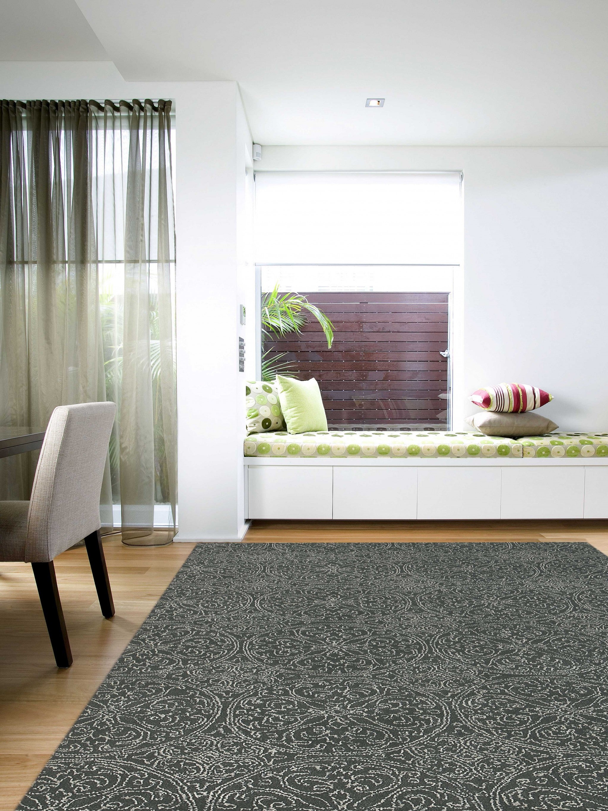 8" X11" X 0.5" Gray  Wool Area Rug