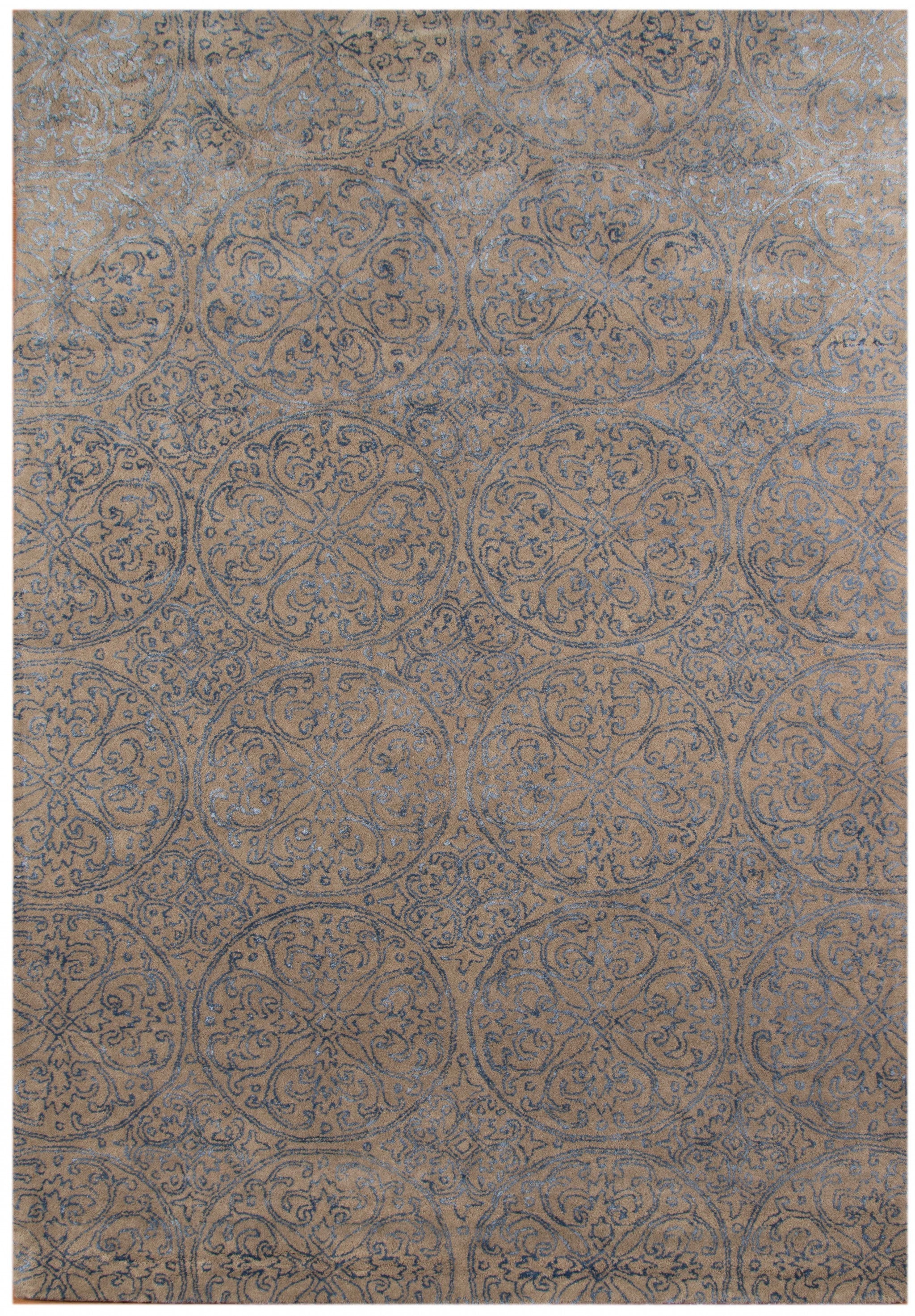 5" X8" X 0.5" Blue  Wool Area Rug