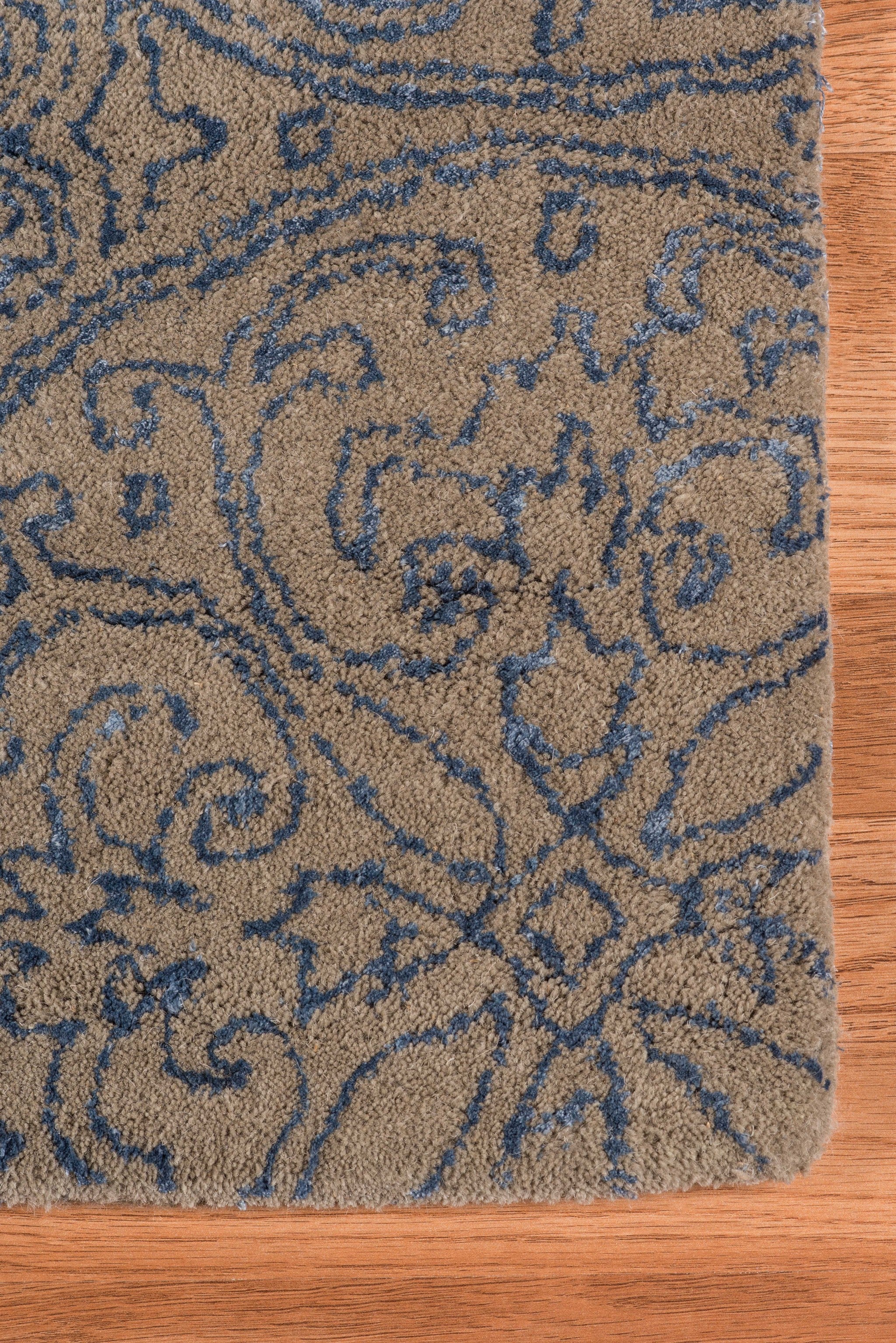 5" X8" X 0.5" Blue  Wool Area Rug