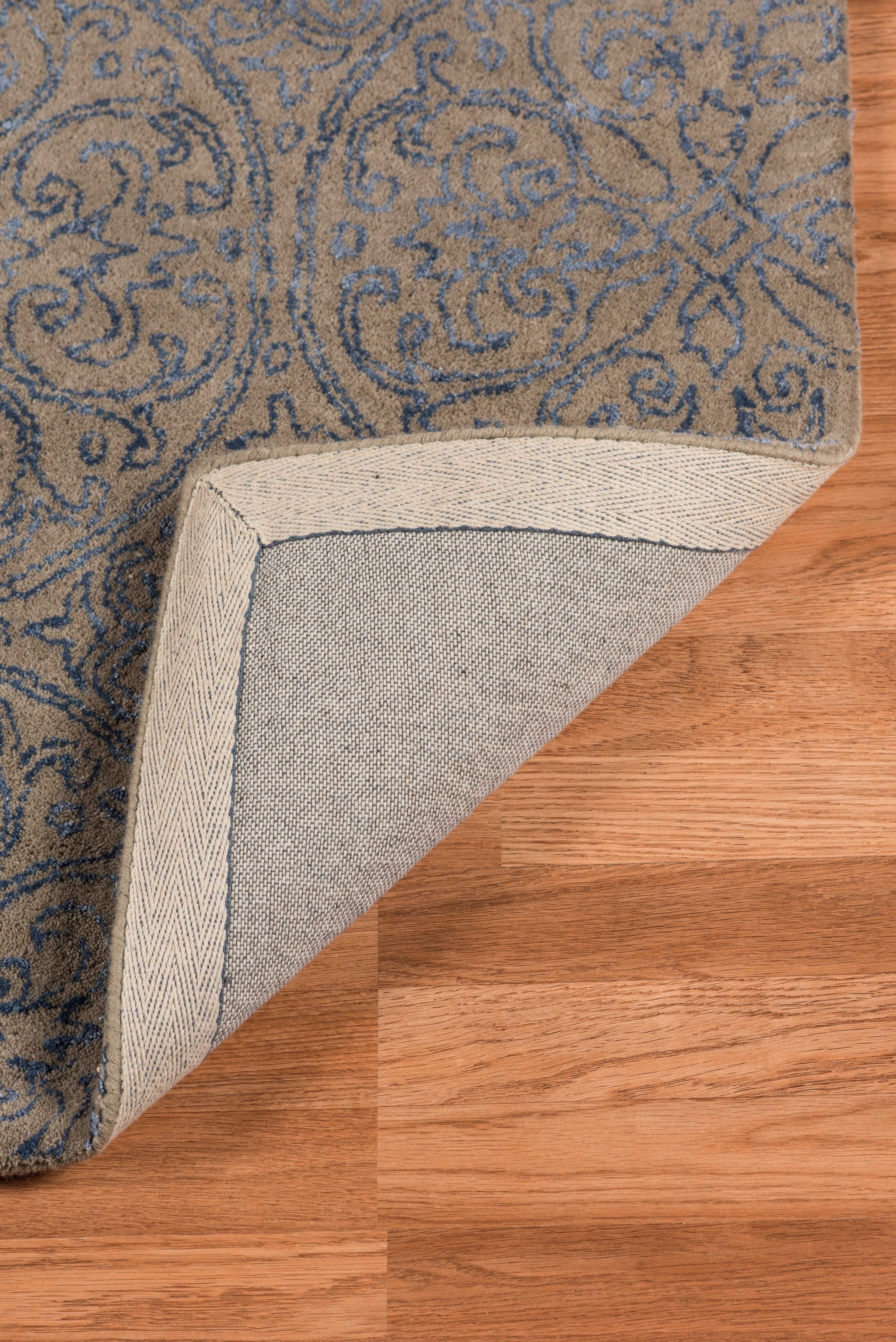 5" X8" X 0.5" Blue  Wool Area Rug