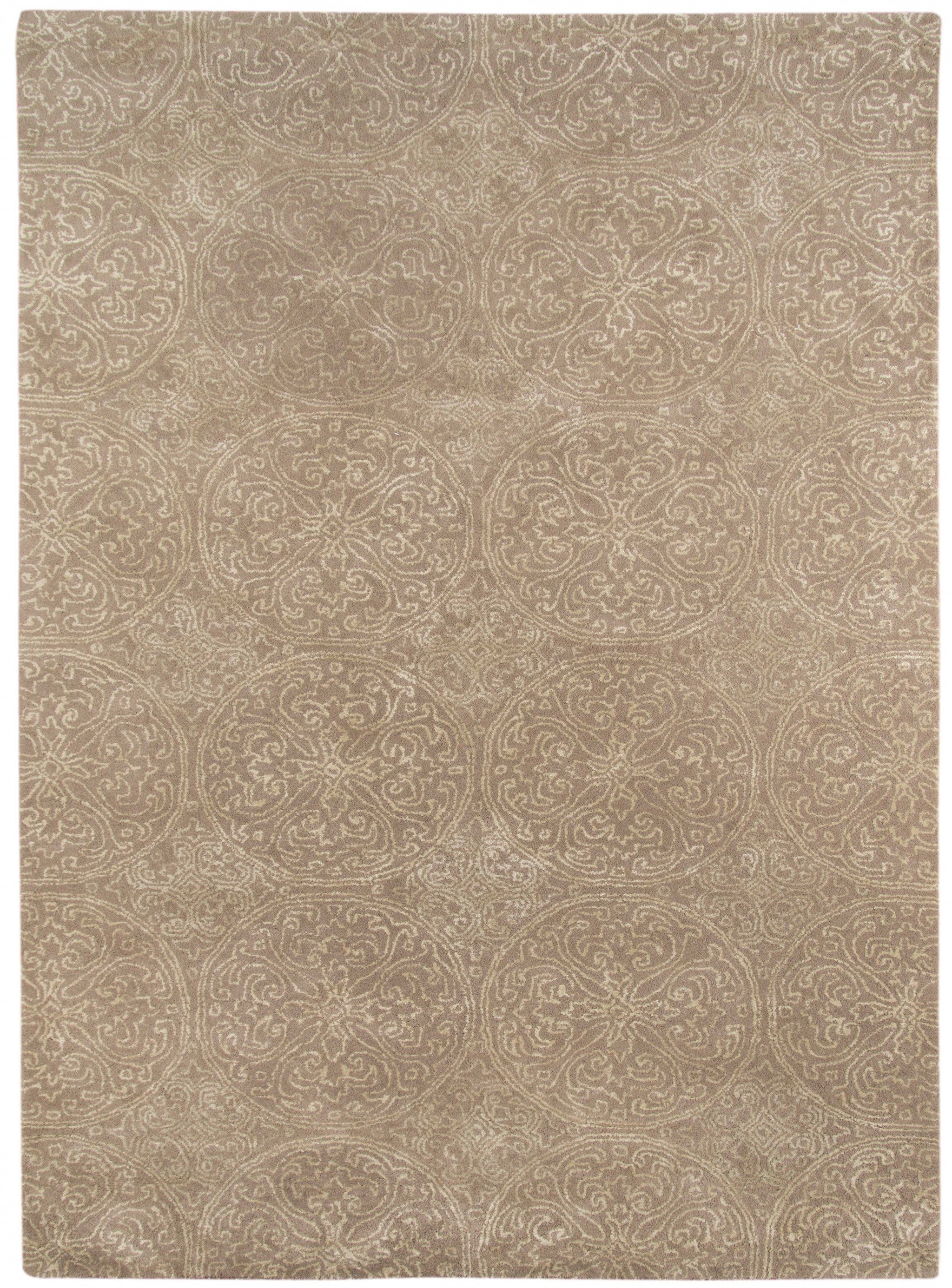 8" X11" X 0.5" Beige  Wool Area Rug