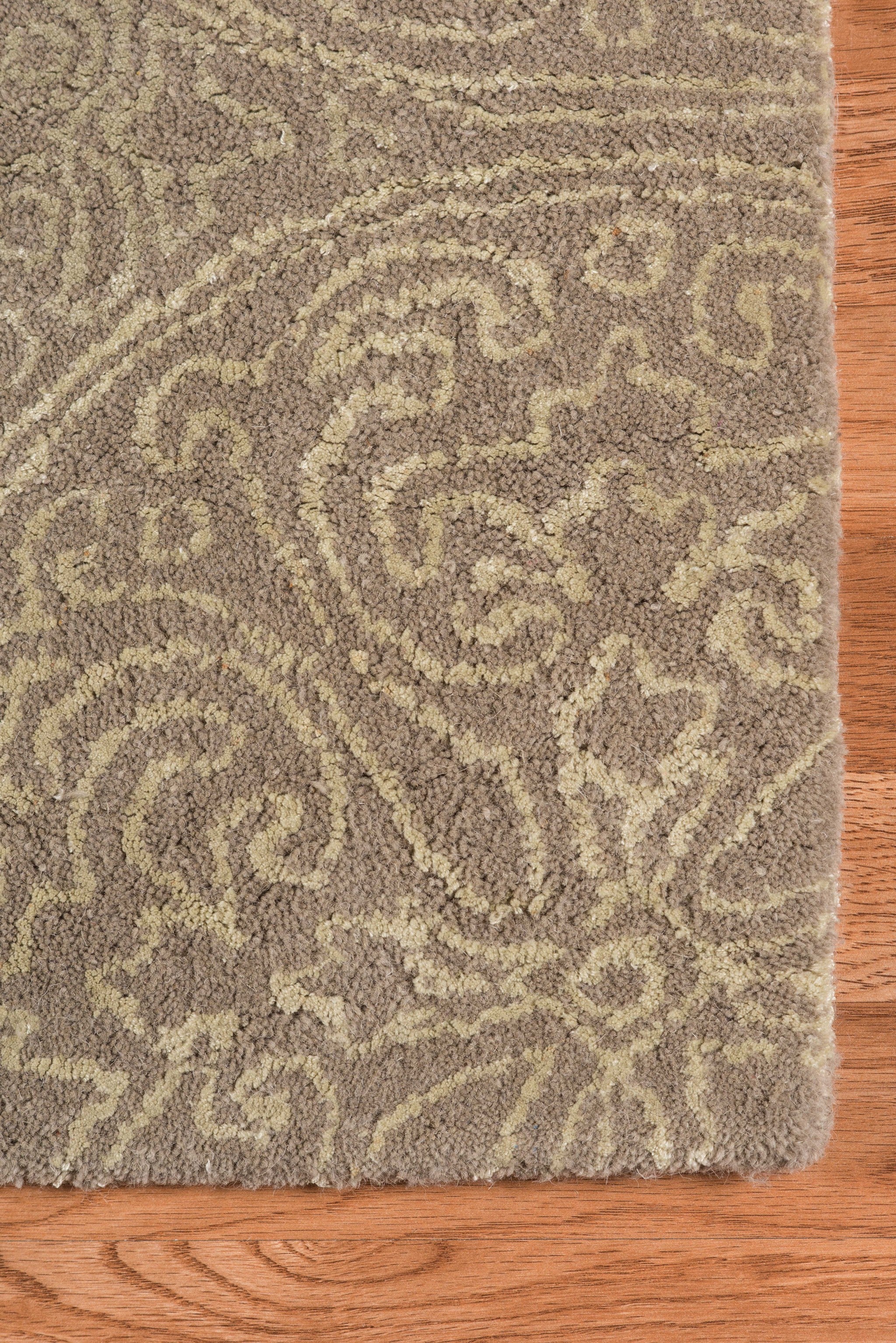 8" X11" X 0.5" Beige  Wool Area Rug