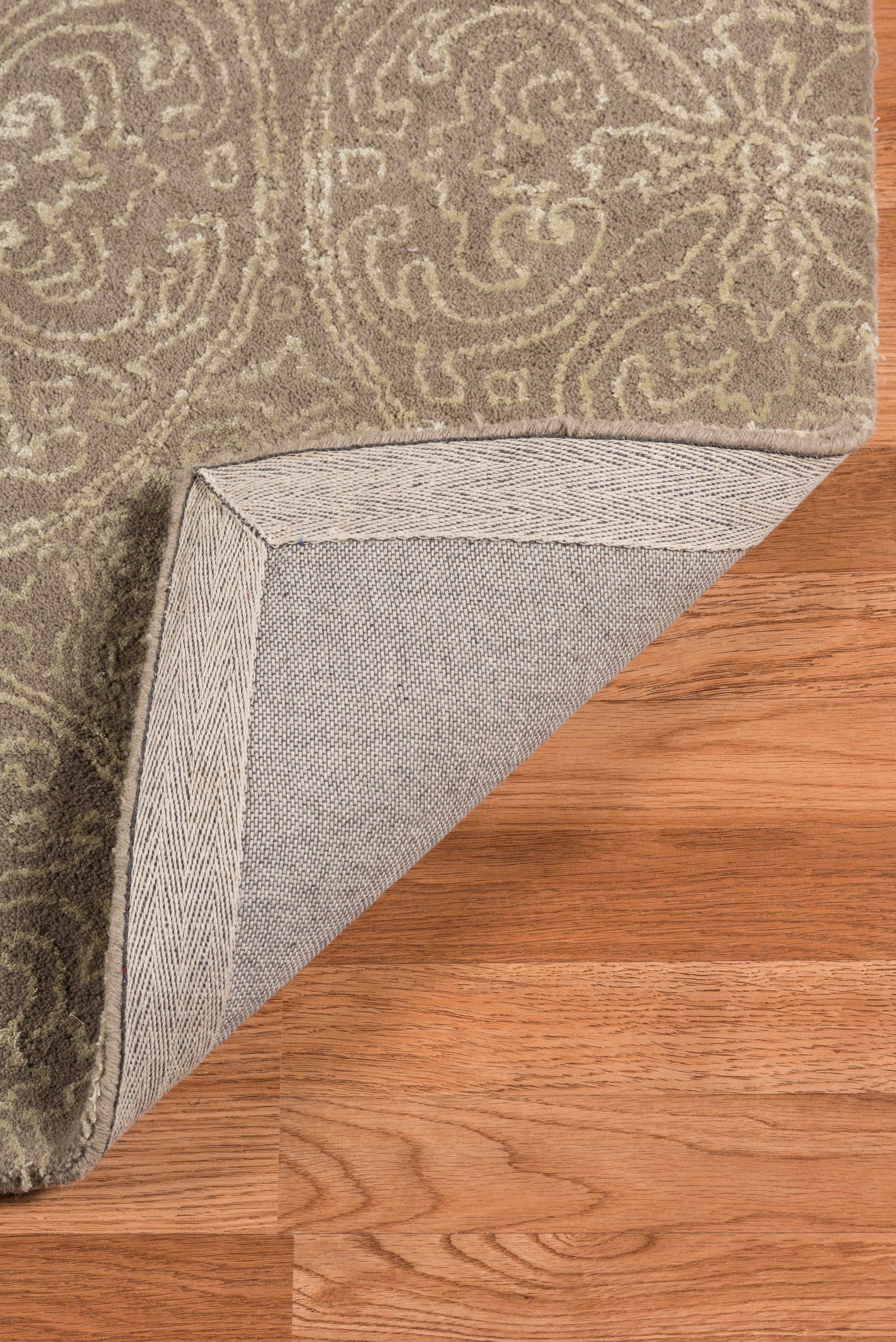 8" X11" X 0.5" Beige  Wool Area Rug