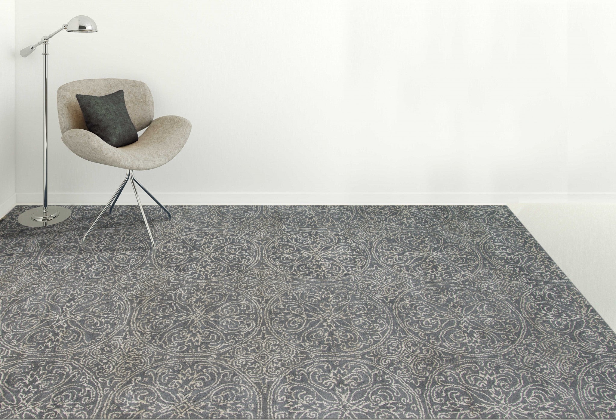 5" X8" X 0.5" Blue  Wool Area Rug