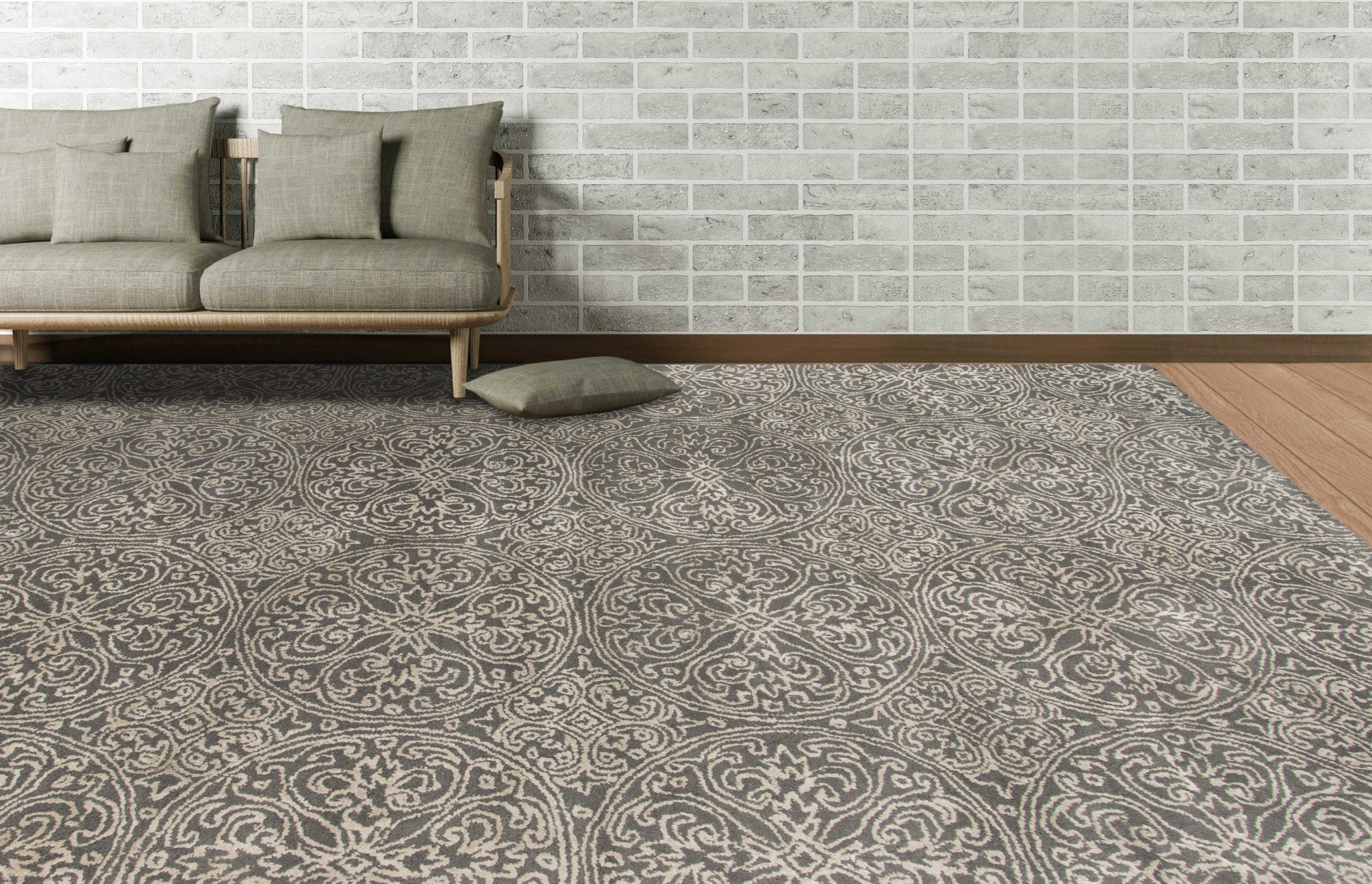 8" X11" X 0.5" Blue  Wool Area Rug