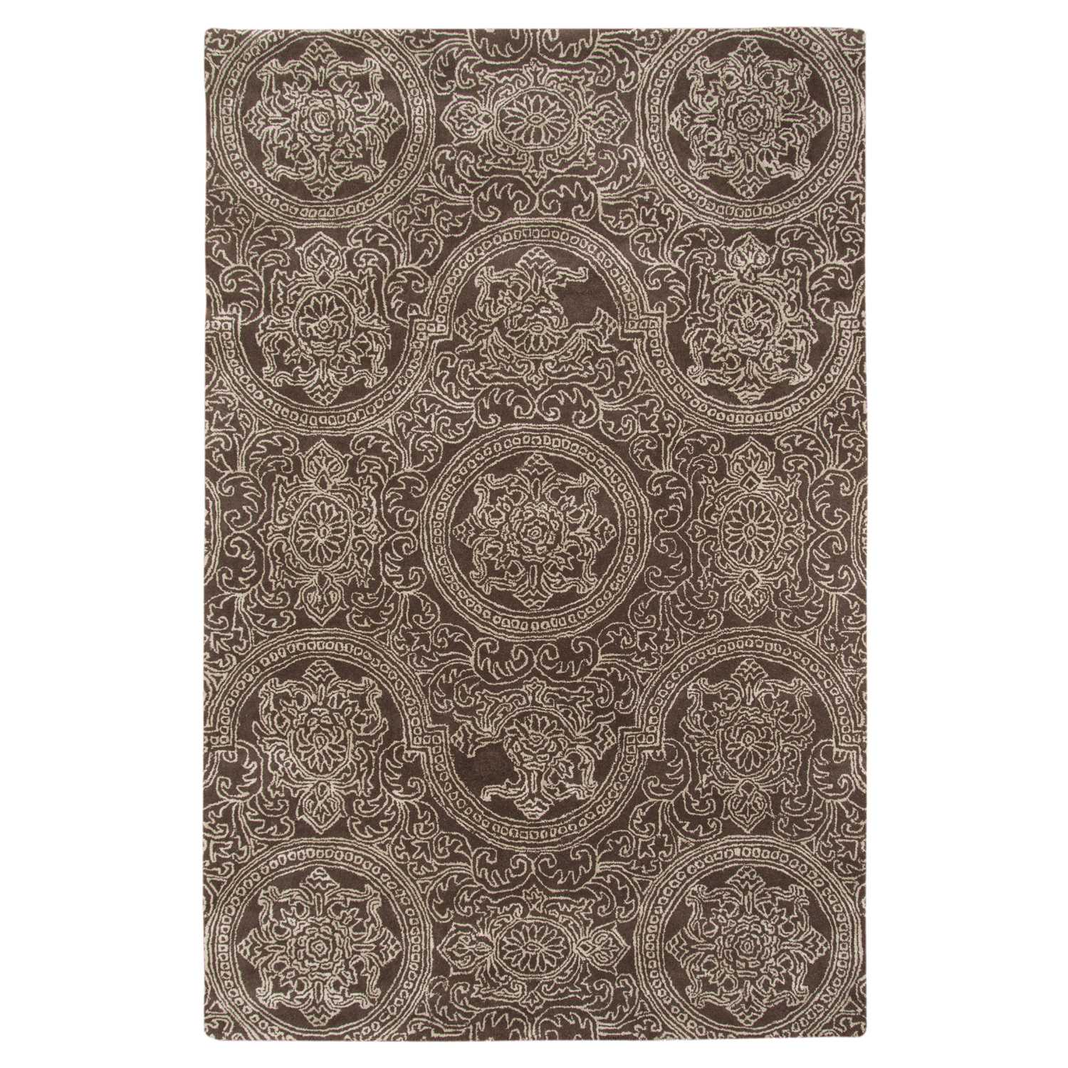 2" X3" X 0.5" Gray  Wool Area Rug