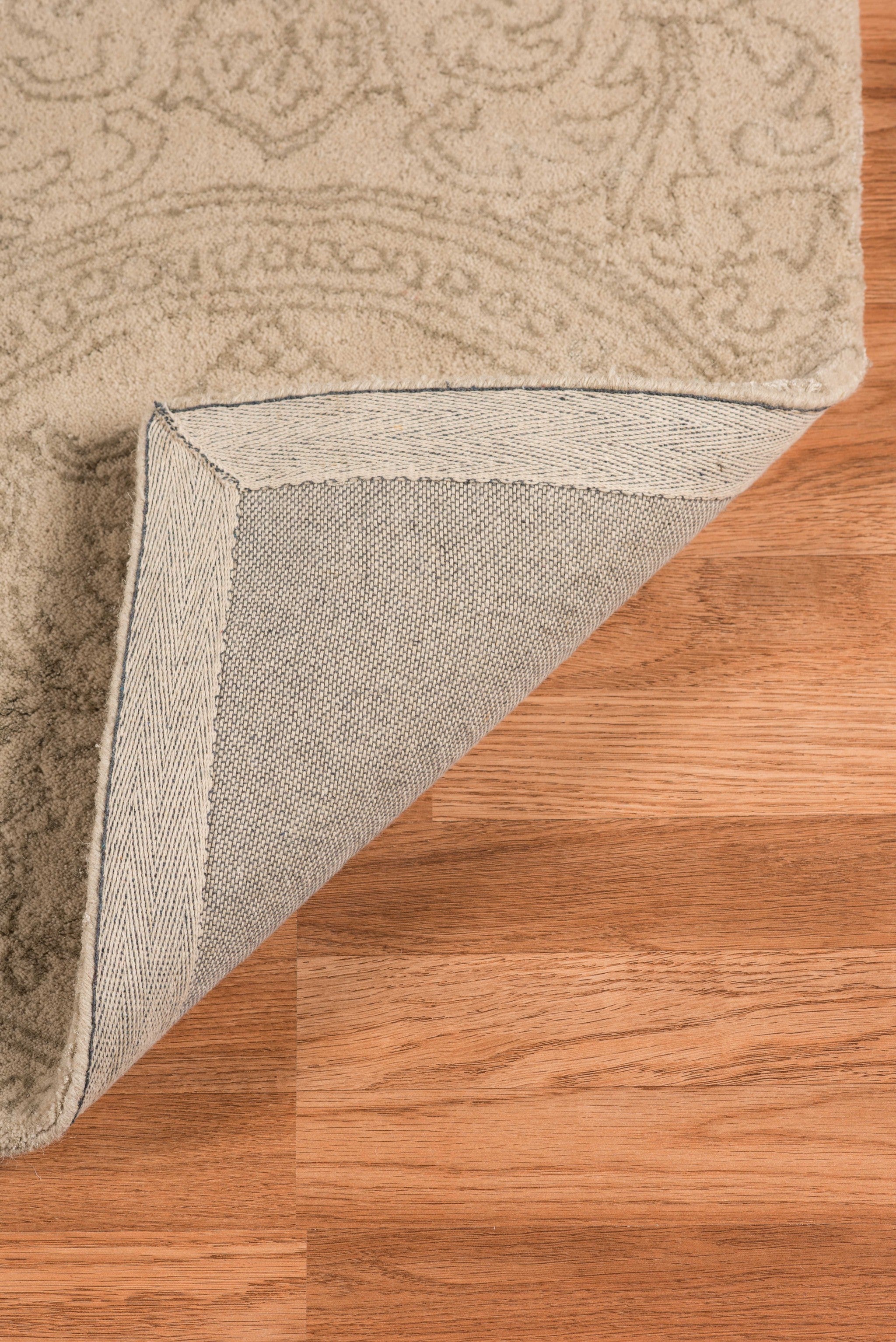 5" X8" X 0.5" Beige  Wool Area Rug