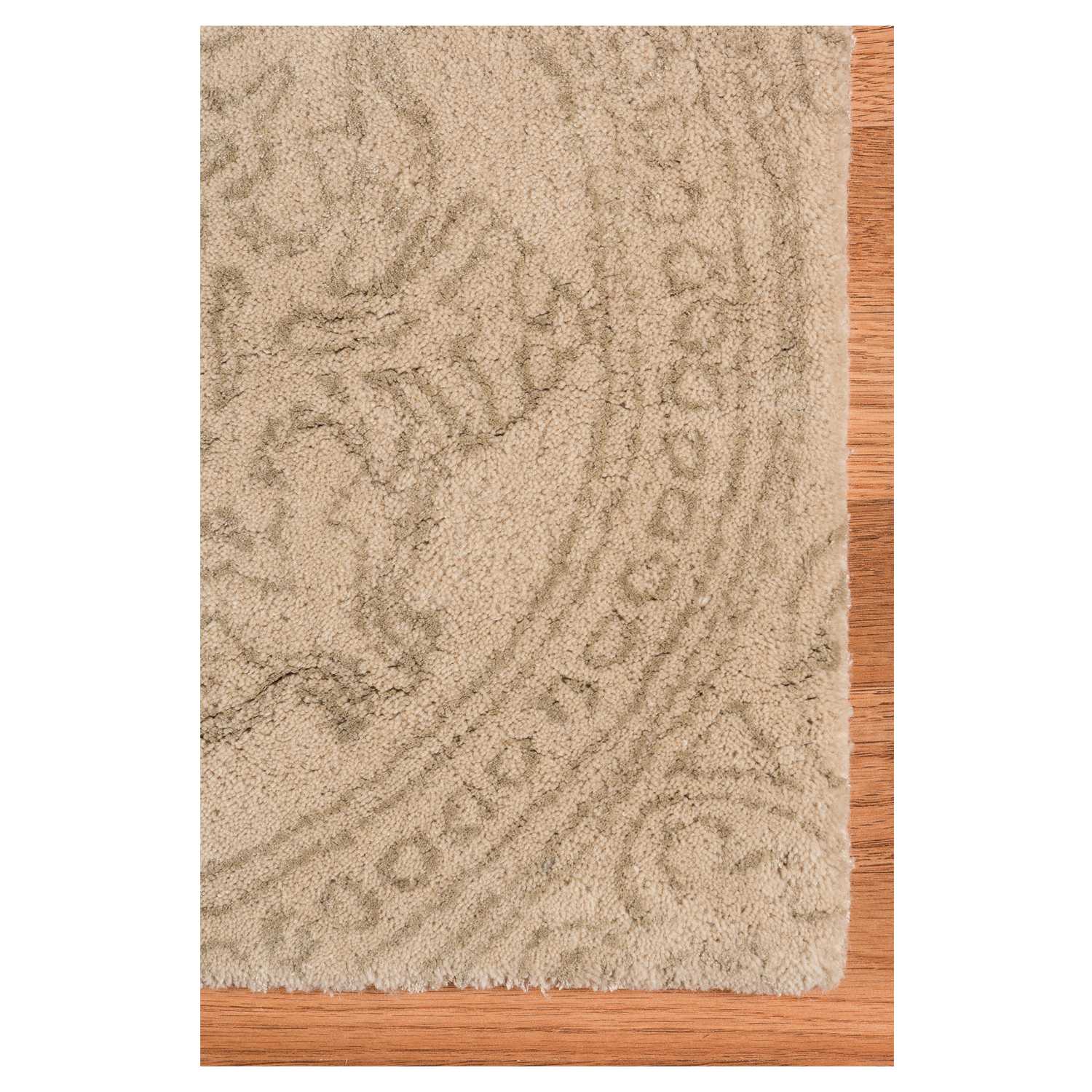 8" X11" X 0.5" Beige  Wool Area Rug
