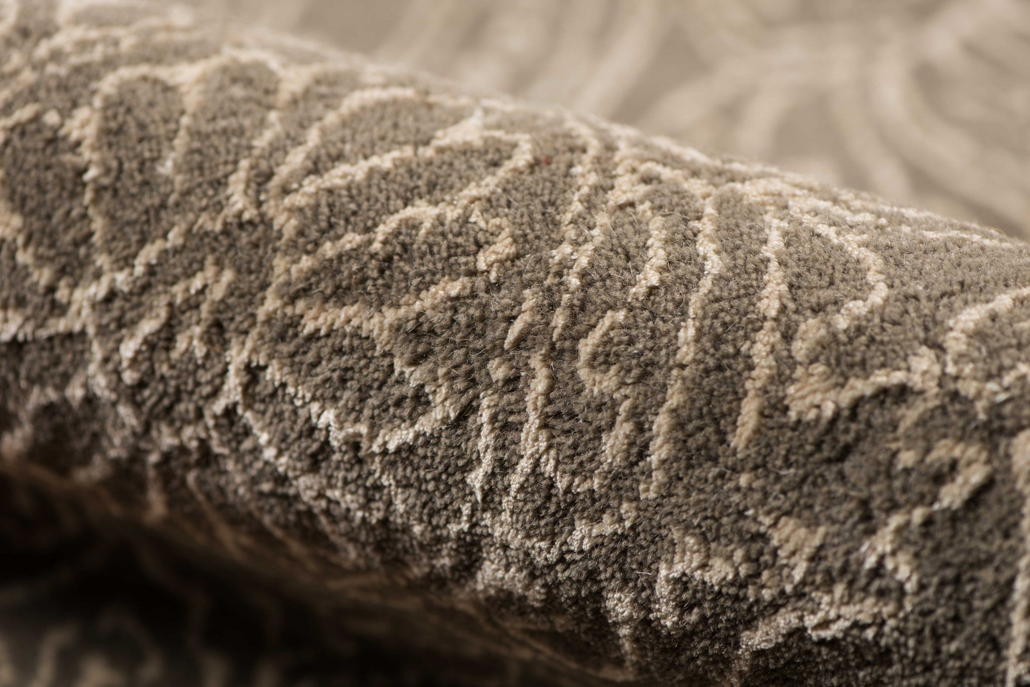 5" X8" X 0.5" Beige  Wool Area Rug