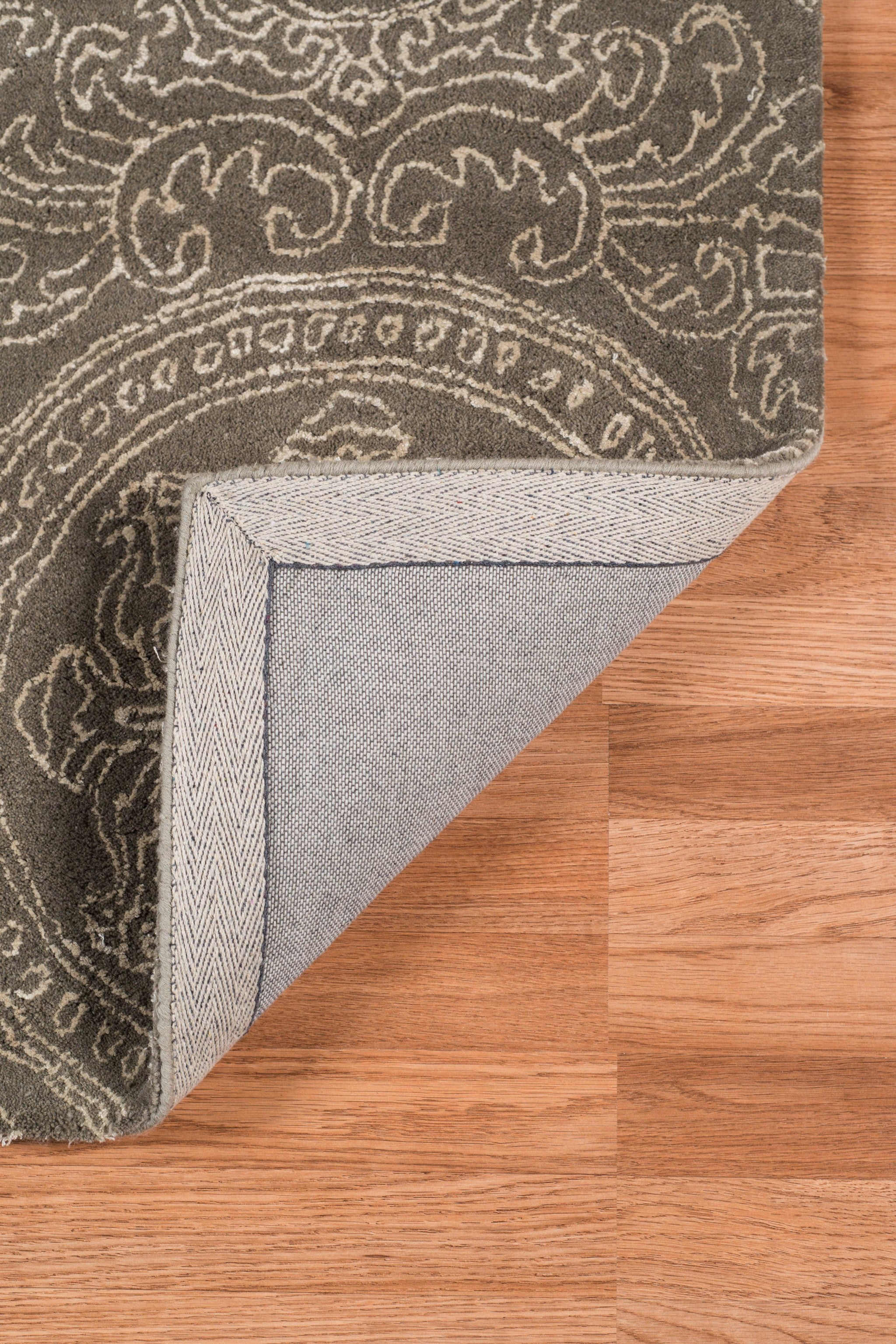 5" X8" X 0.5" Beige  Wool Area Rug