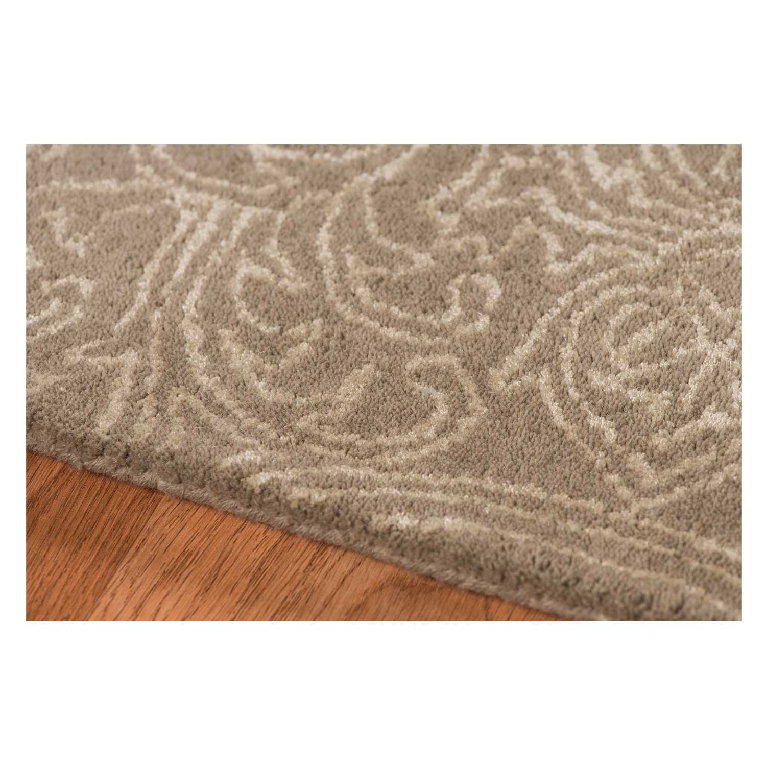8" X11" X 0.5" Beige  Wool Area Rug