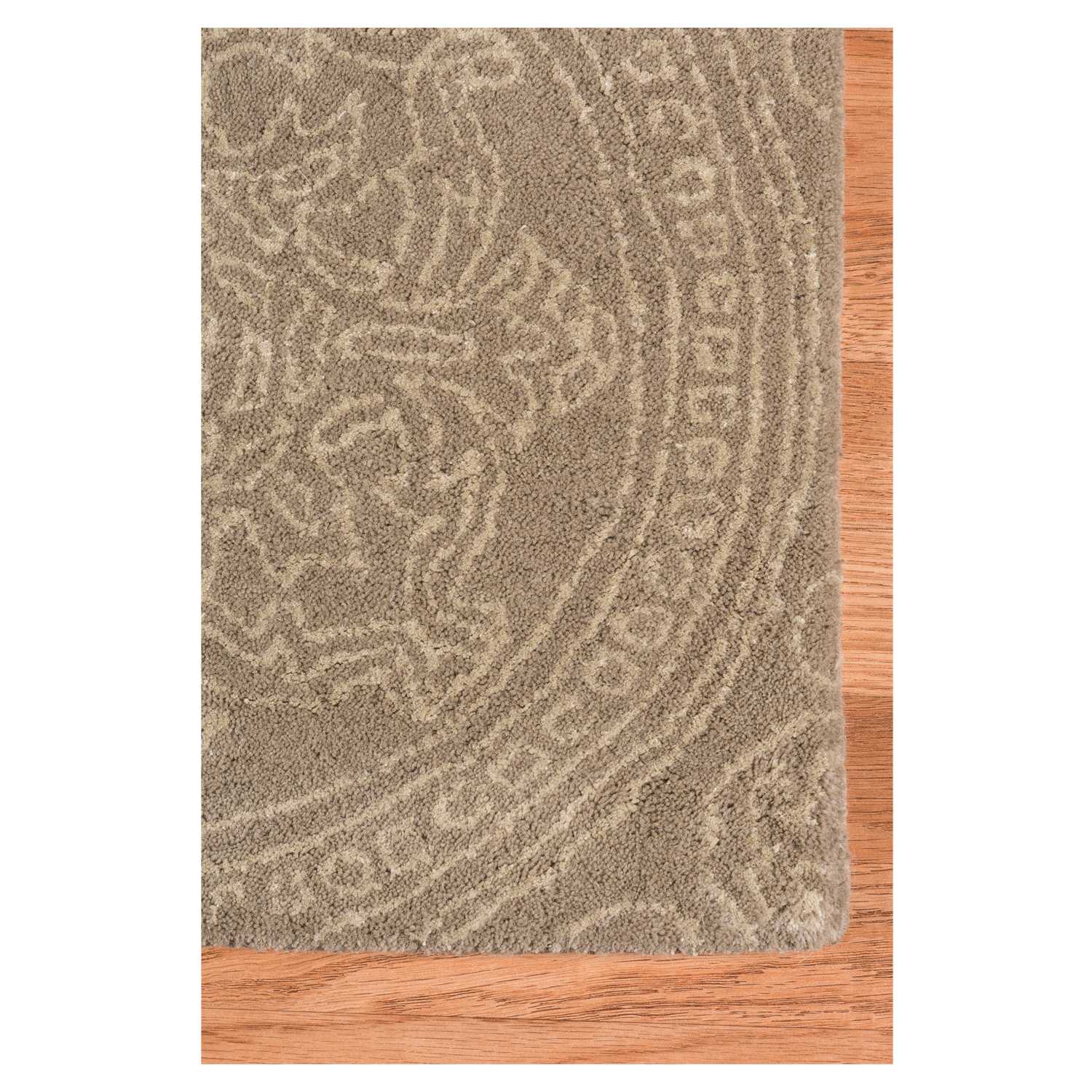 8" X11" X 0.5" Beige  Wool Area Rug