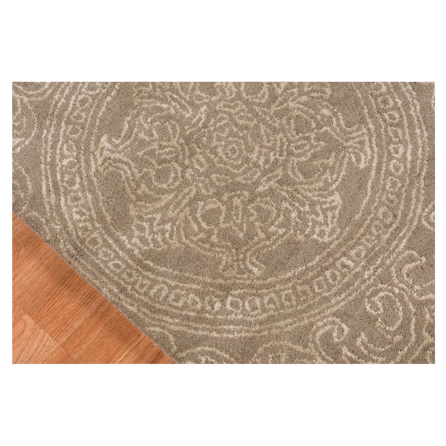 7.6" X9.6" X 0.5" Beige  Wool Area Rug