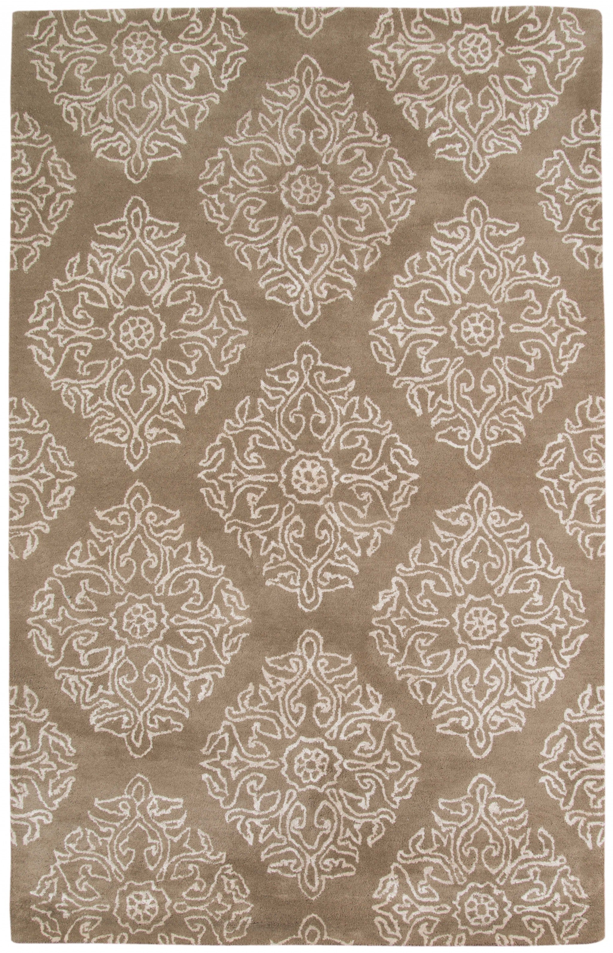 5" X8" X 0.5" Gray  Wool Area Rug