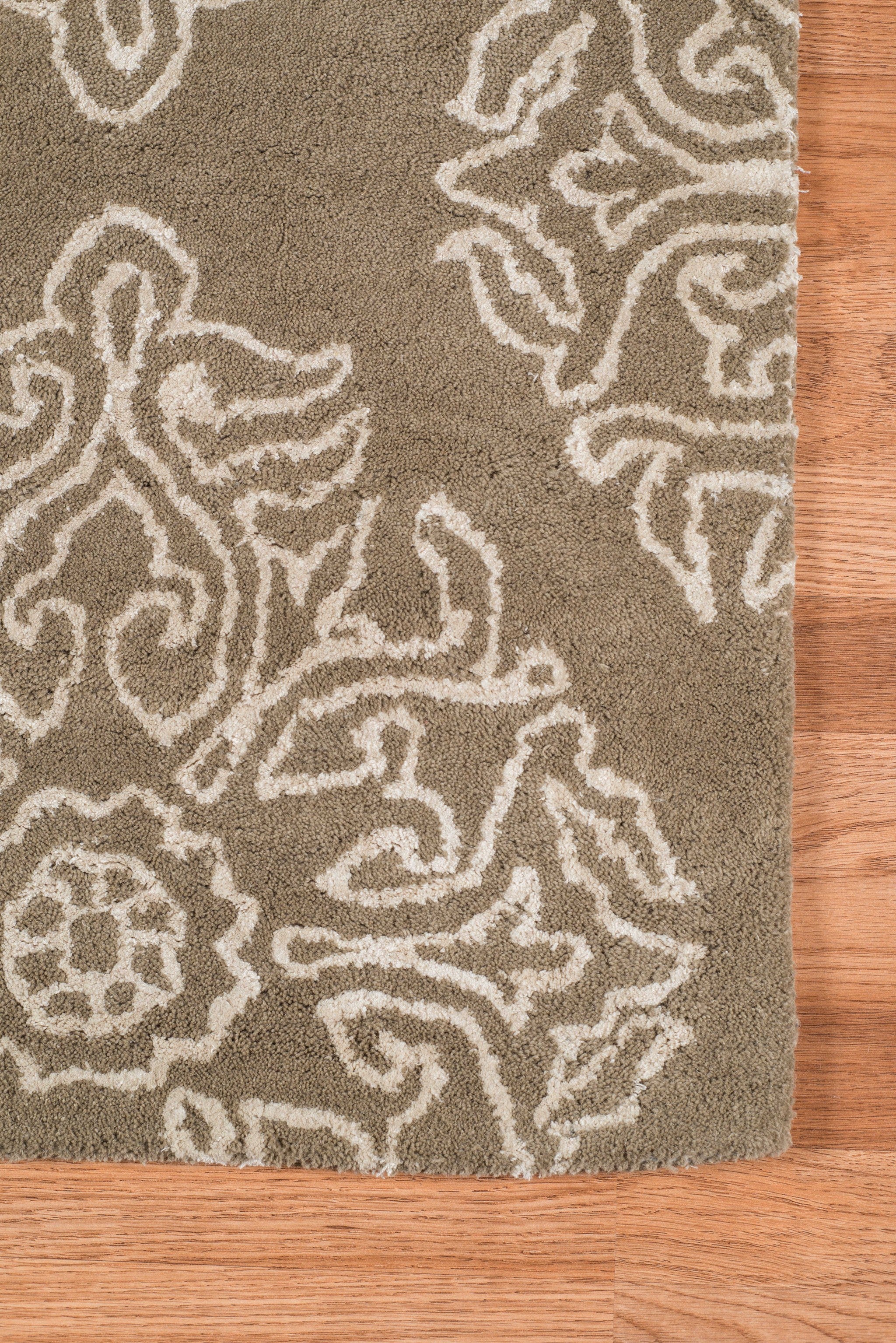 5" X8" X 0.5" Gray  Wool Area Rug