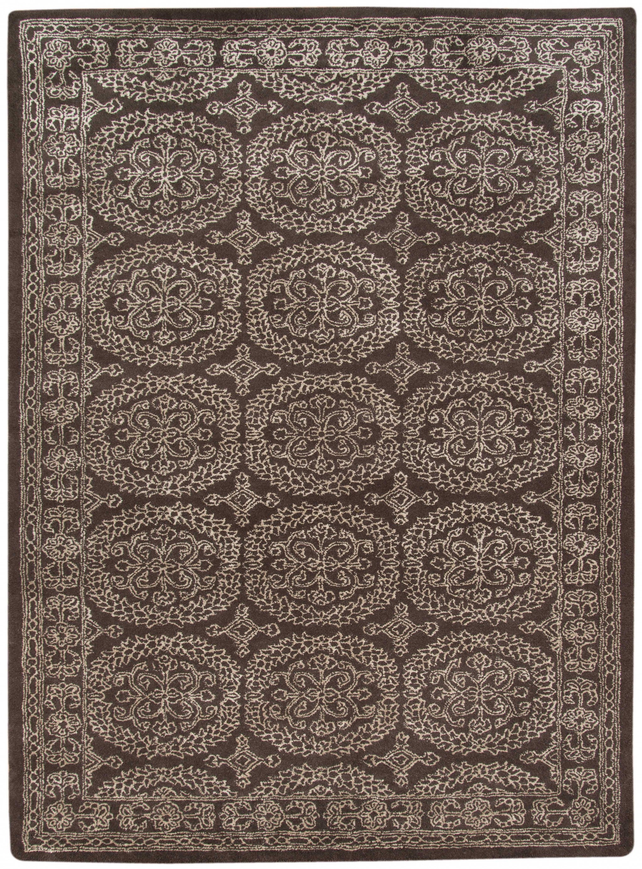 5" X8" X 0.5" Gray  Wool Area Rug