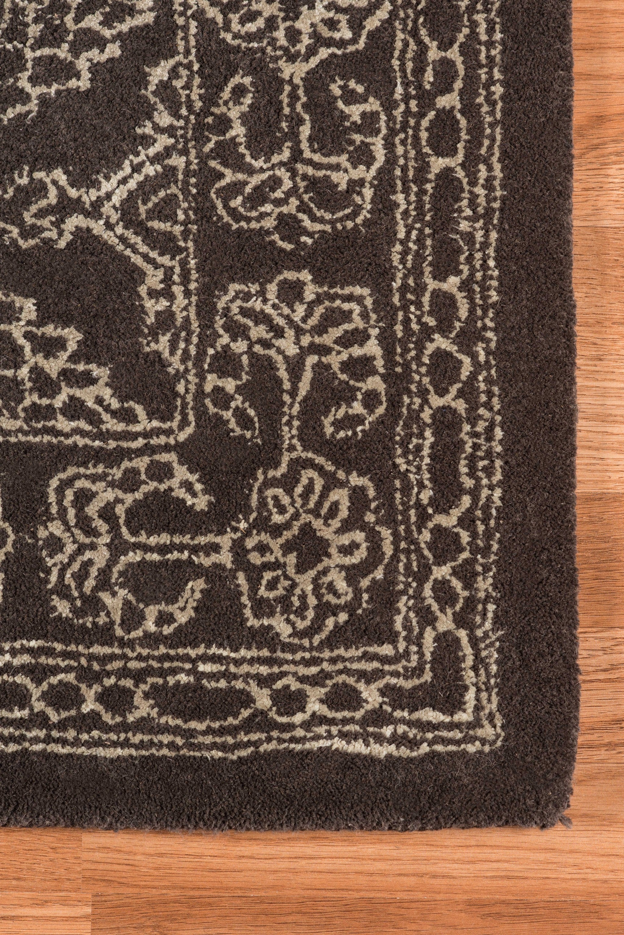 5" X8" X 0.5" Gray  Wool Area Rug