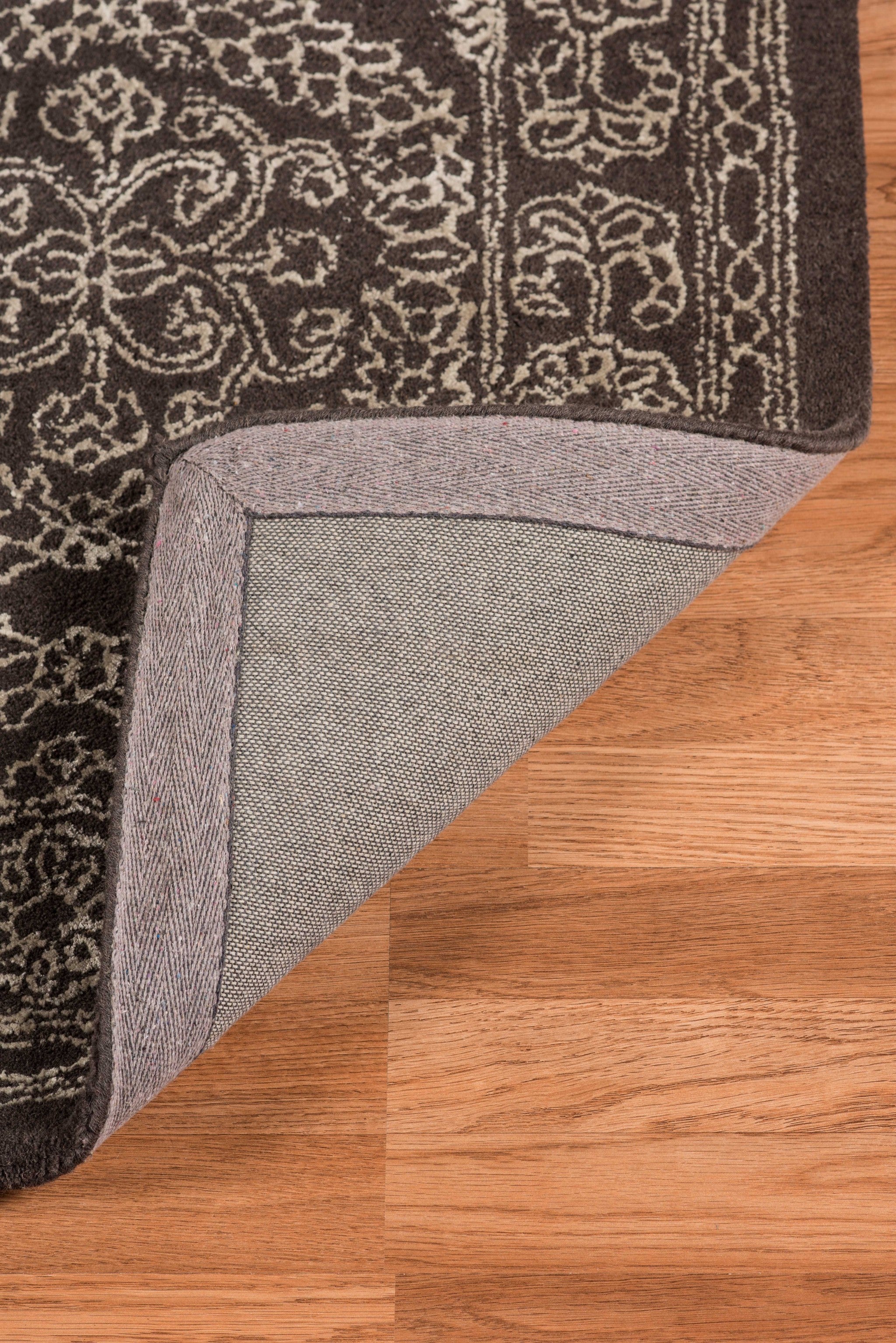 5" X8" X 0.5" Gray  Wool Area Rug