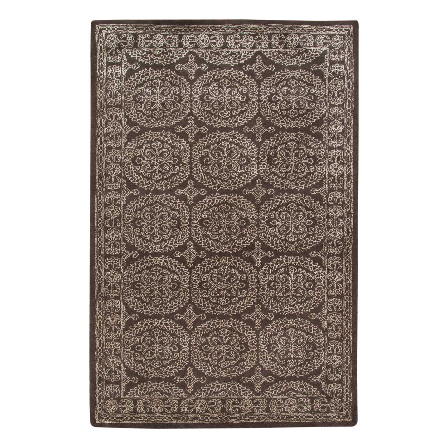 8" X11" X 0.5" Gray  Wool Area Rug