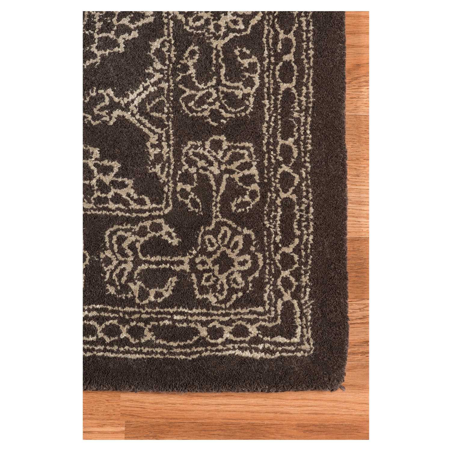 8" X11" X 0.5" Gray  Wool Area Rug
