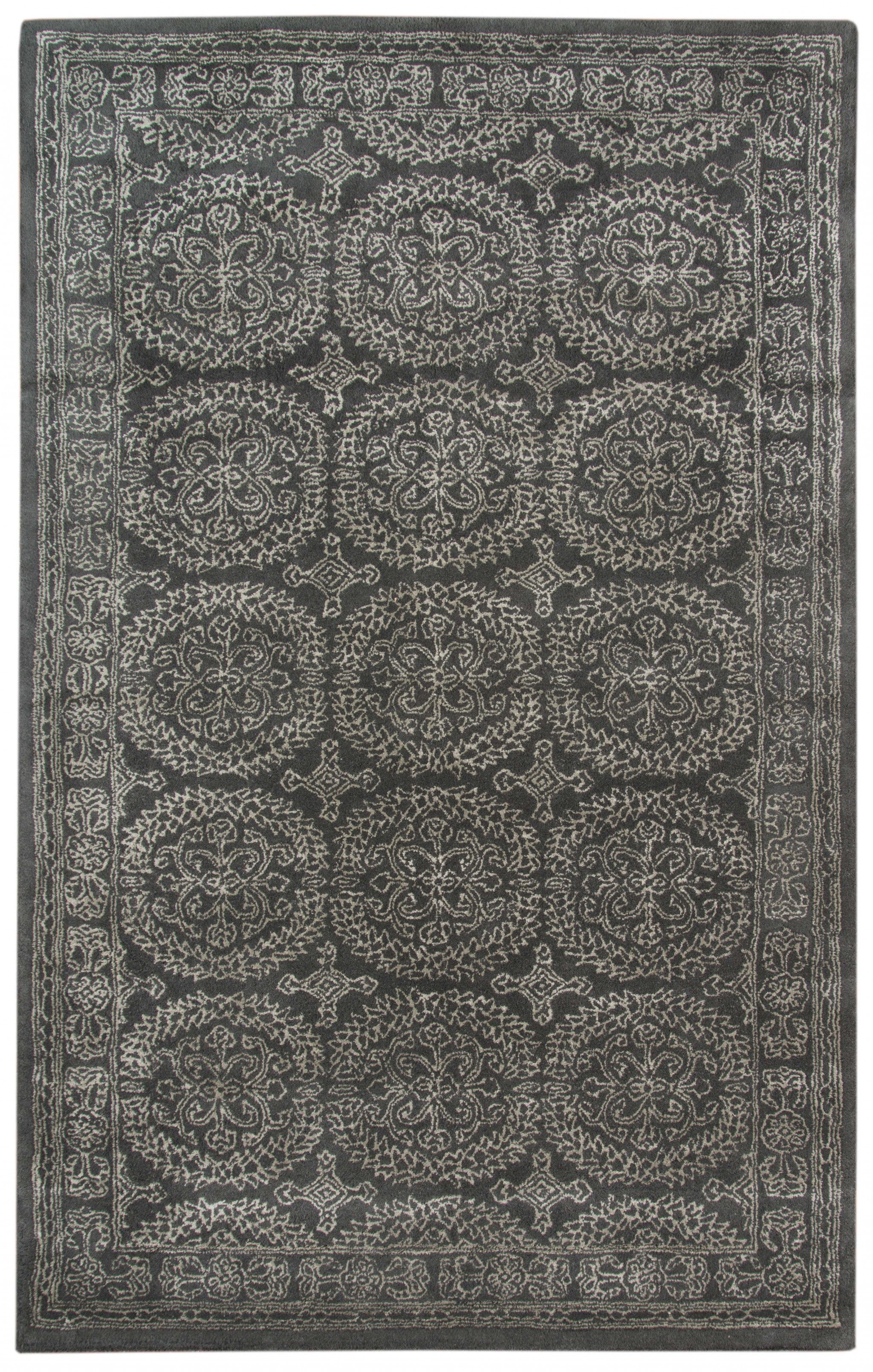 8" X11" X 0.5" Gray  Wool Area Rug