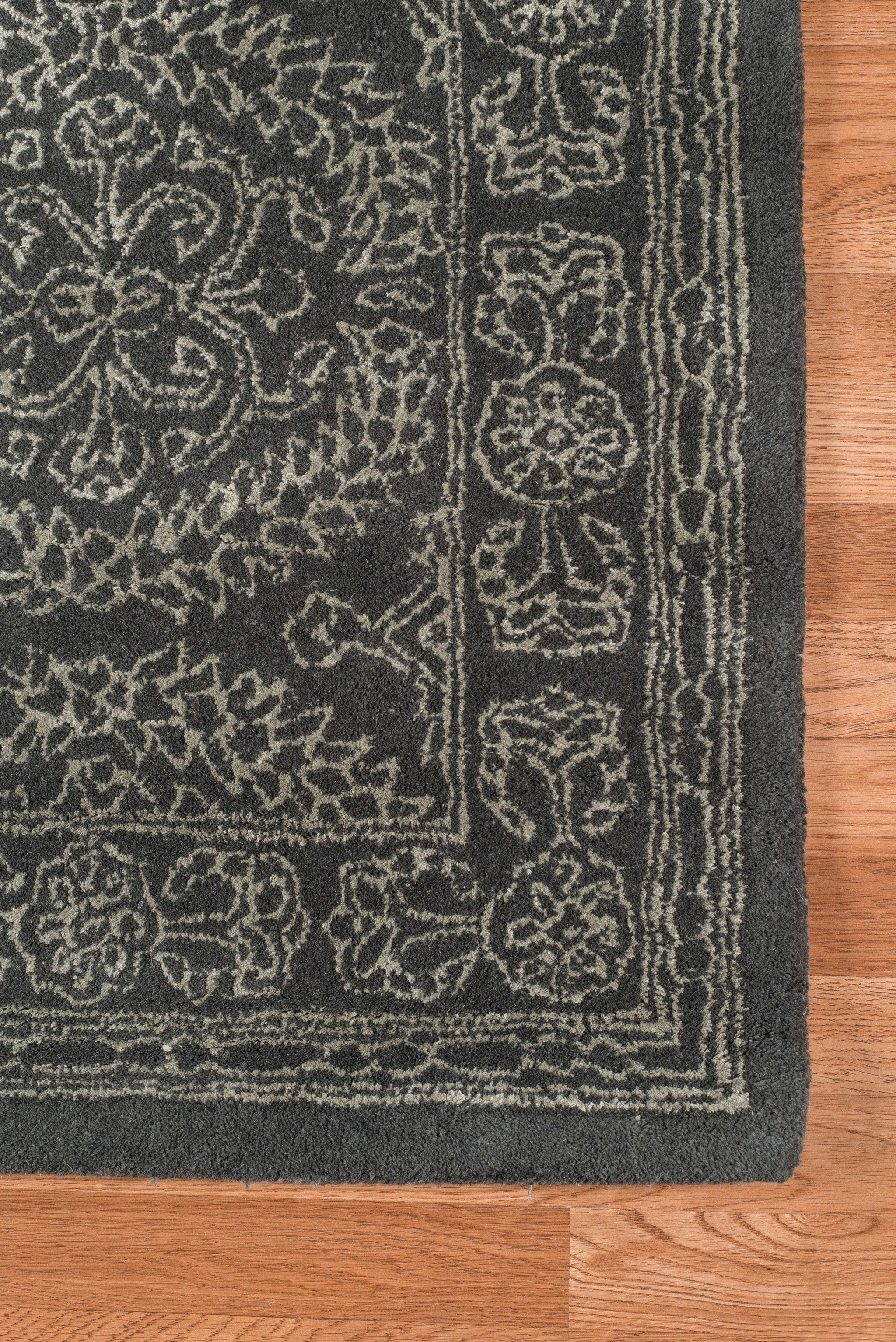 8" X11" X 0.5" Gray  Wool Area Rug