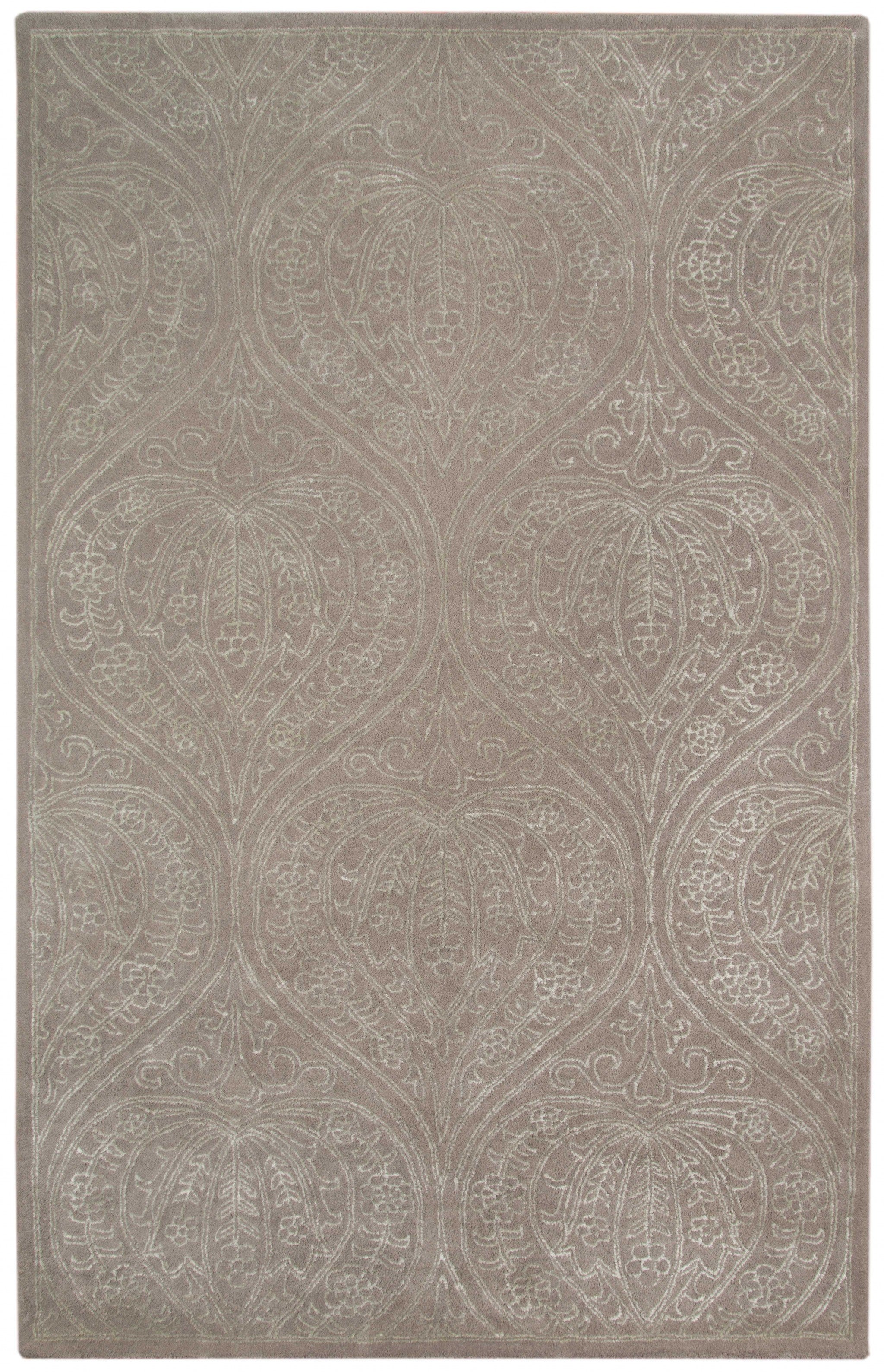 8" X11" X 0.5" Gray  Wool Area Rug
