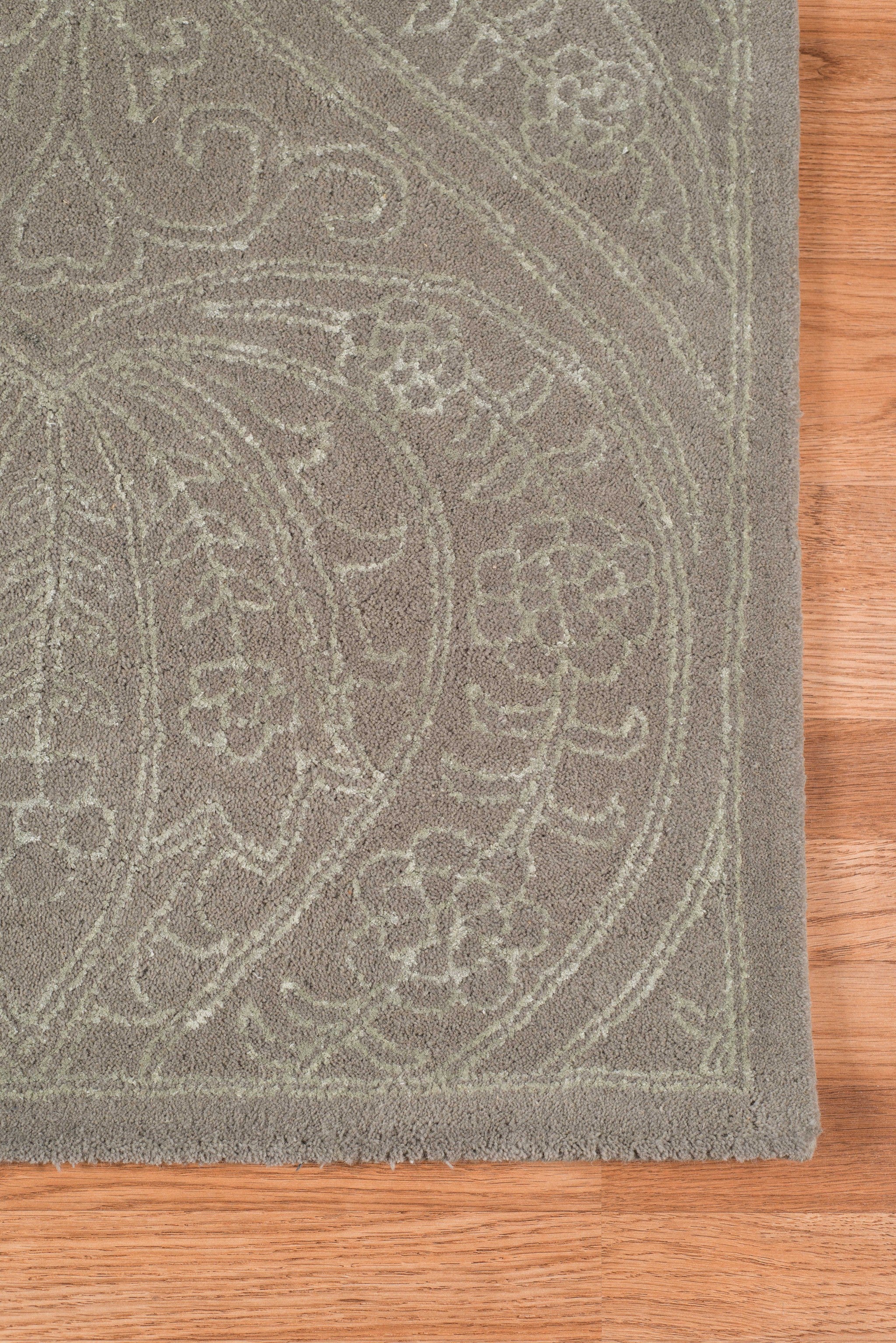 8" X11" X 0.5" Gray  Wool Area Rug