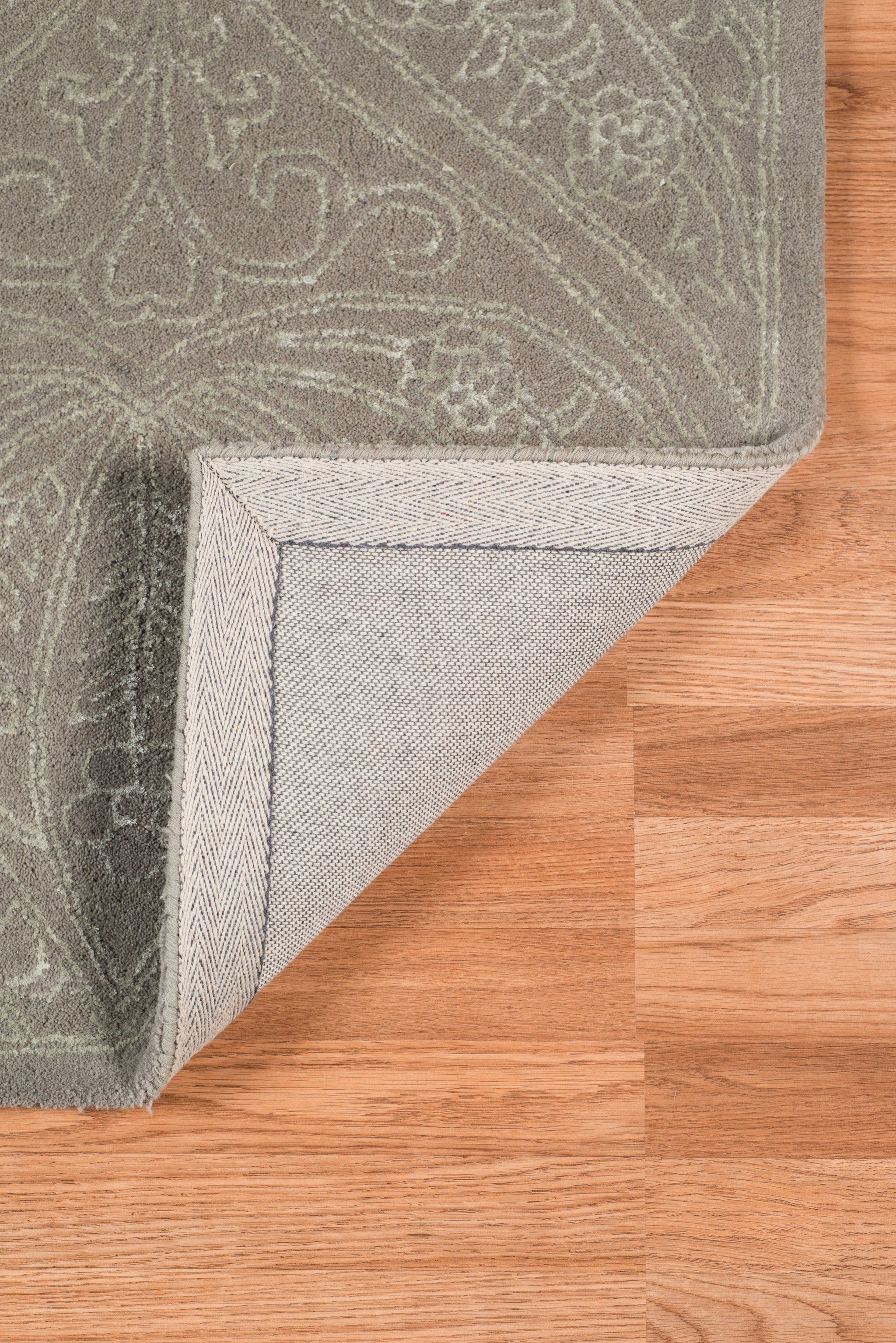 8" X11" X 0.5" Gray  Wool Area Rug