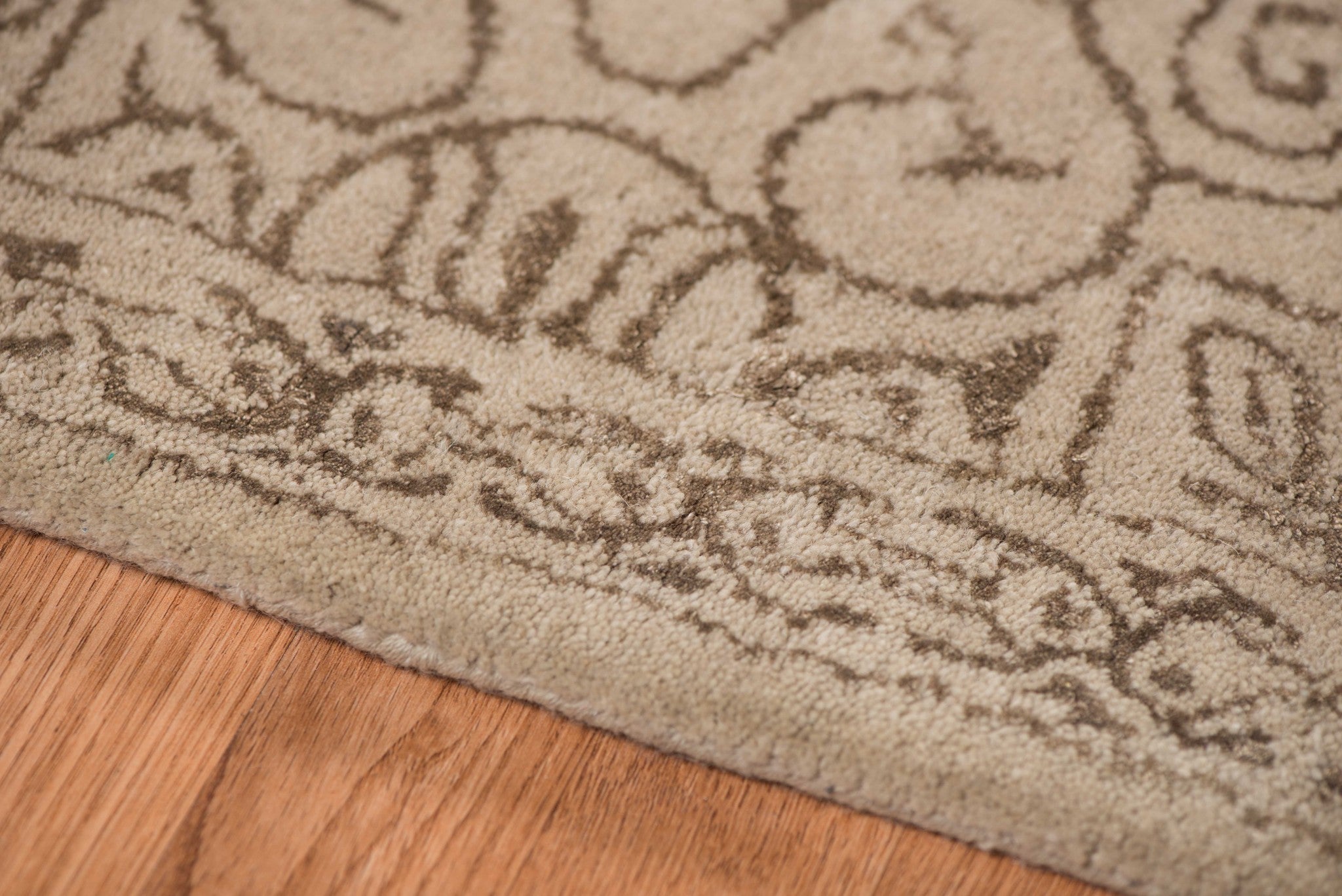 8" X11" X 0.5" Beige  Wool Area Rug