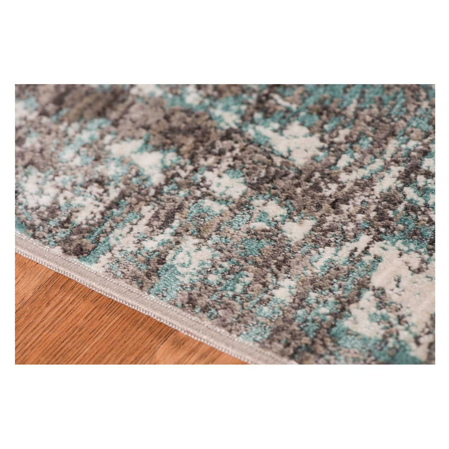 3.93" X5.57" X 0.38" Gray  Polyester Area Rug