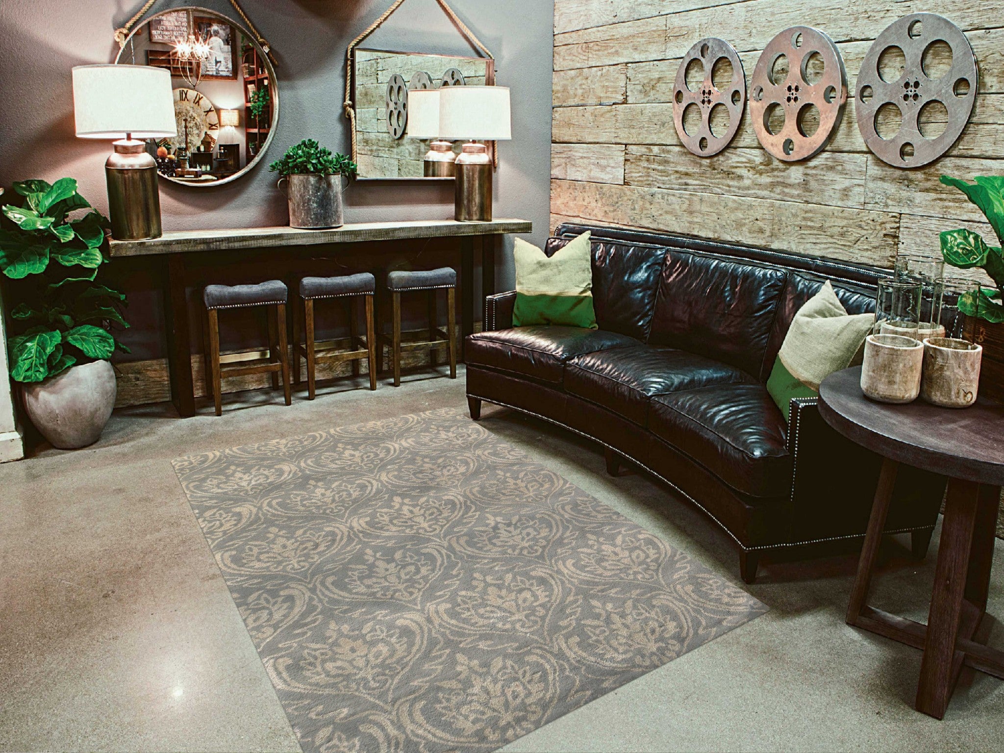 8" X10" X 0.5" Gray  Wool Area Rug