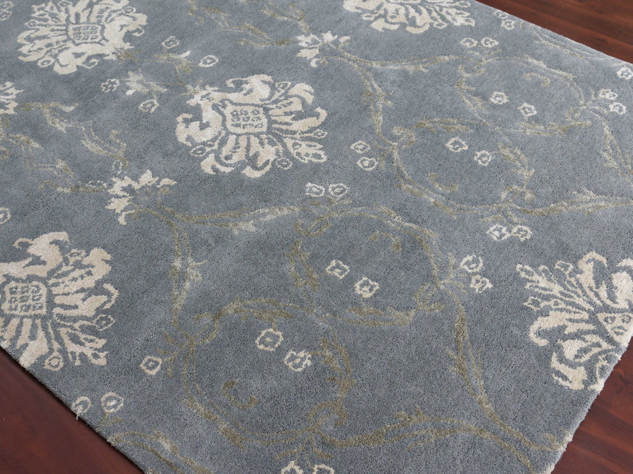 8" X10" X 0.5" Gray  Wool Area Rug