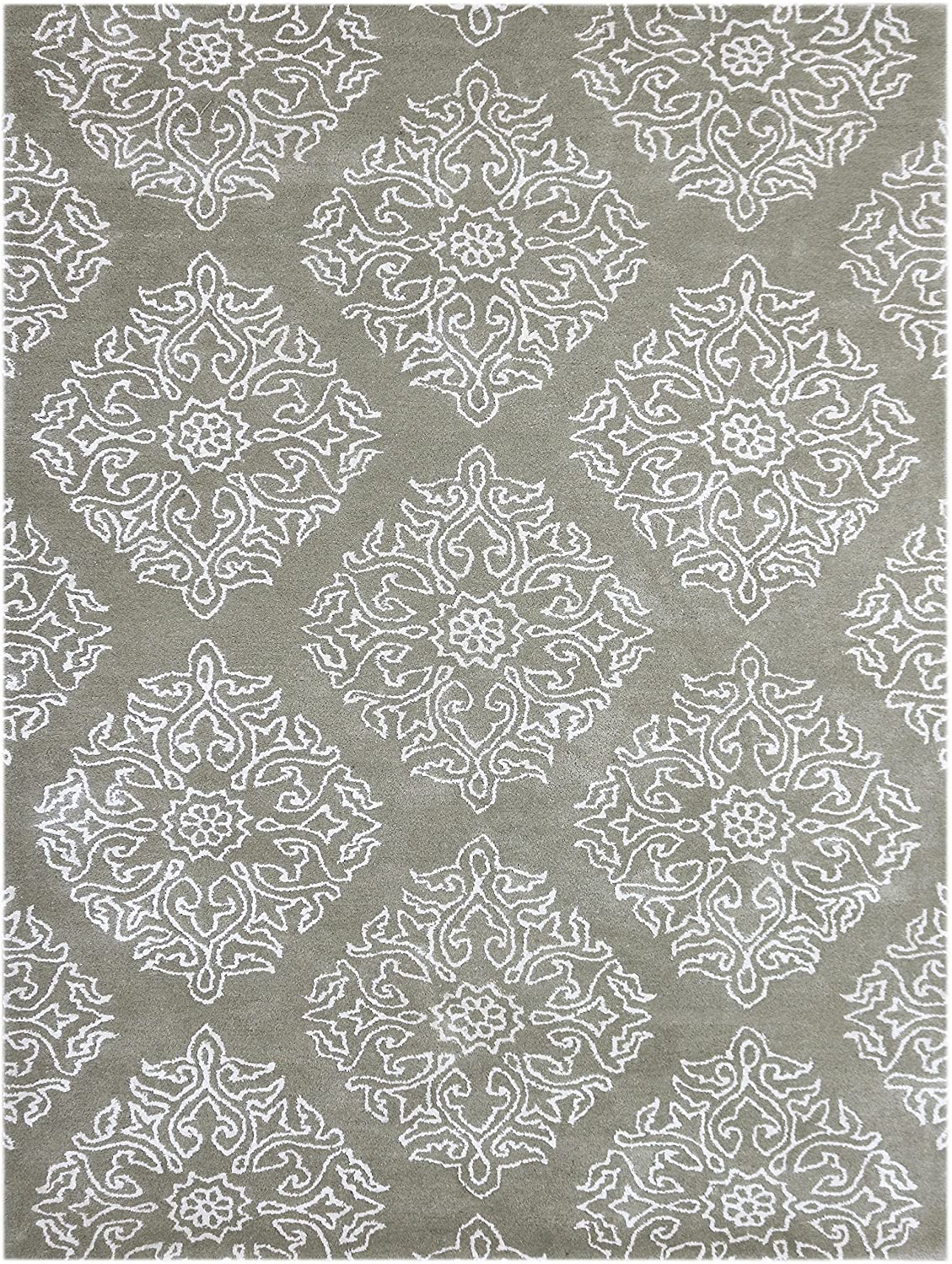 8" X10" X 0.5" Gray  Wool Area Rug
