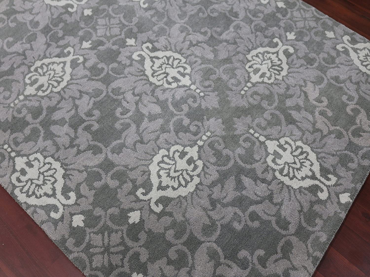 8" X10" X 0.5" Blue  Wool Area Rug