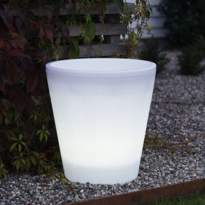 16" X 15" X 15" Multi  PE Plastic Round LED Planter